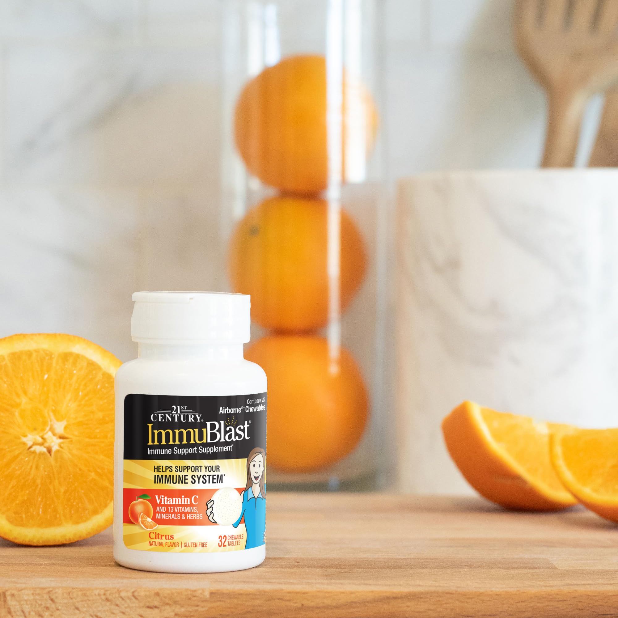 Foto 5 | Tabletas Masticables 21st Century Immublast Citrus 32x4 - Venta Internacional.