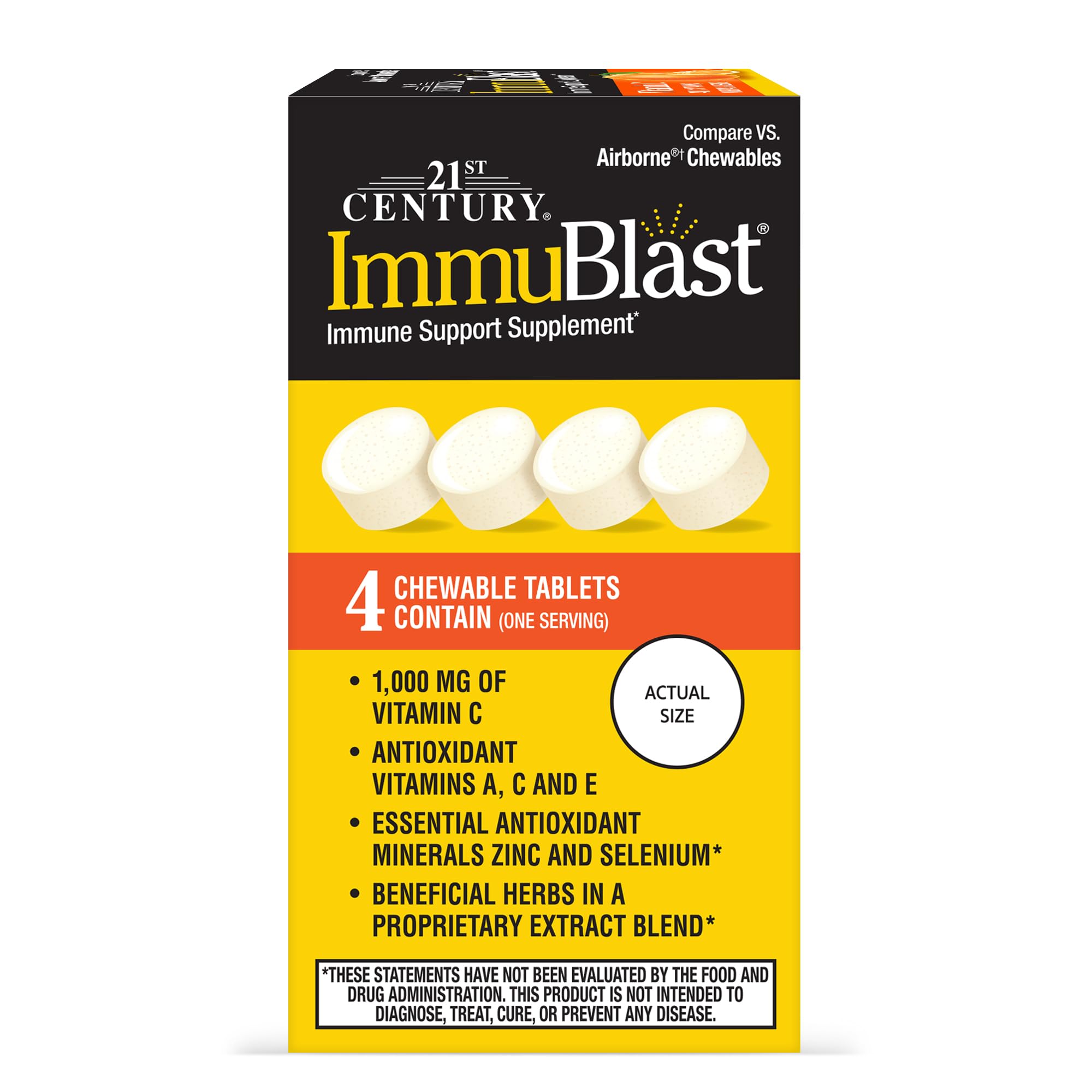 Foto 8 pulgar | Tabletas Masticables 21st Century Immublast Citrus 32x4 - Venta Internacional.
