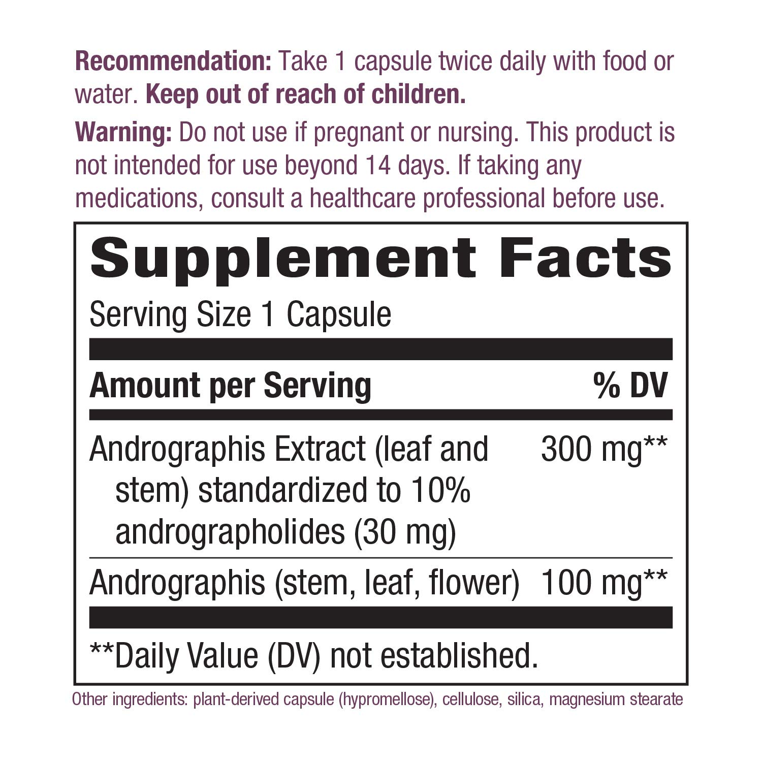 Foto 5 pulgar | Suplemento Nature's Way Premium Extract Andrographis 60 Cápsulas - Venta Internacional.