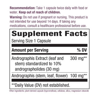 Foto 4 | Suplemento Nature's Way Premium Extract Andrographis 60 Cápsulas - Venta Internacional.