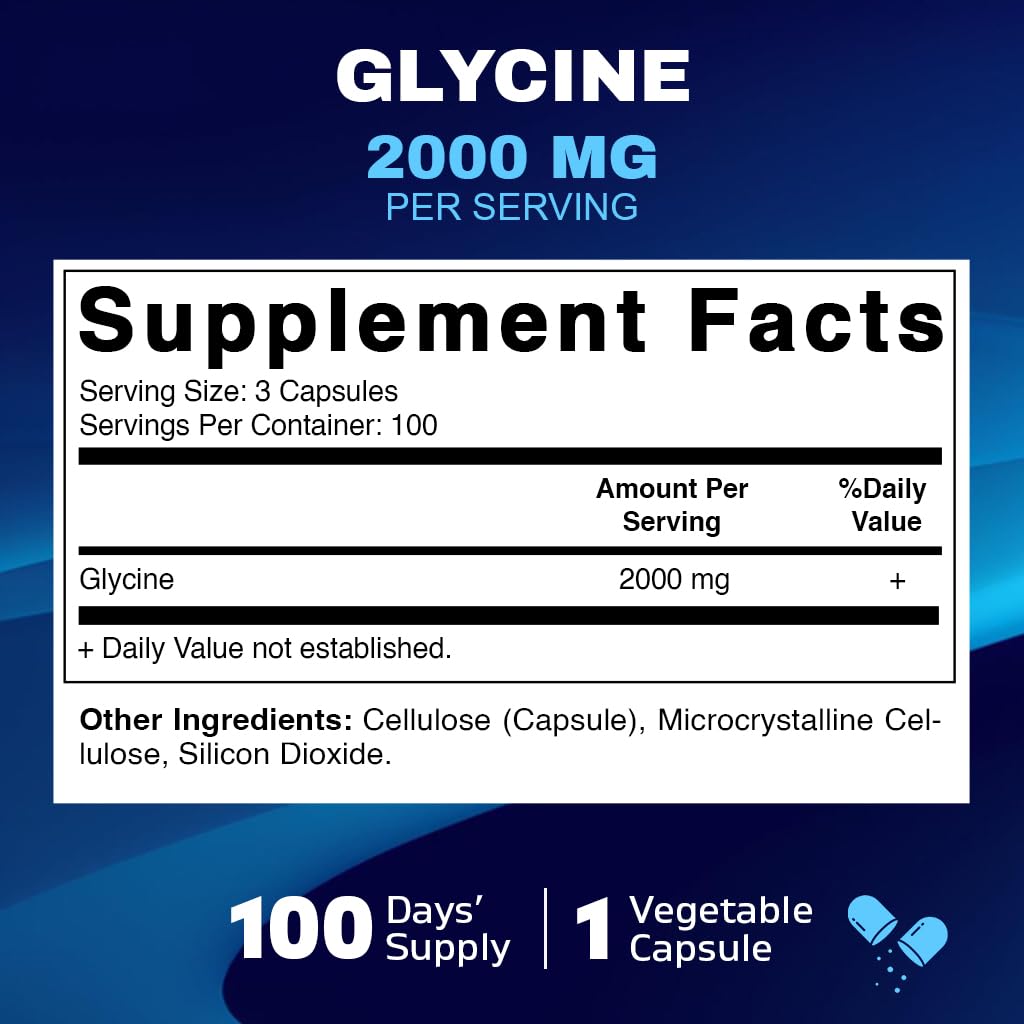 Foto 2 | Suplemento Vitamático De Glicina 2000 Mg 300 Cápsulas - Venta Internacional.