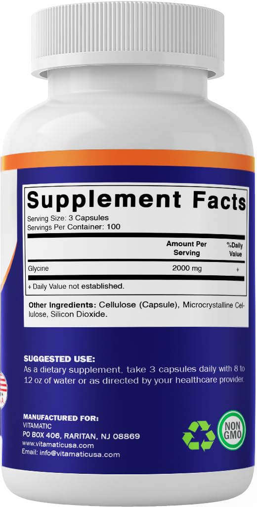Foto 7 | Suplemento Vitamático De Glicina 2000 Mg 300 Cápsulas - Venta Internacional.
