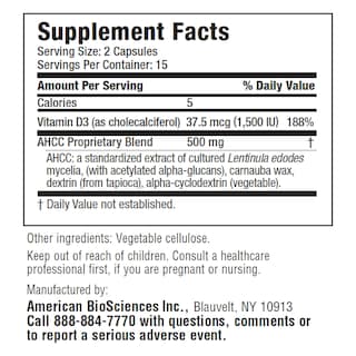 Foto 2 | Suplemento American Biosciences Immpowerd3 Ahcc 500 Mg - Venta Internacional.