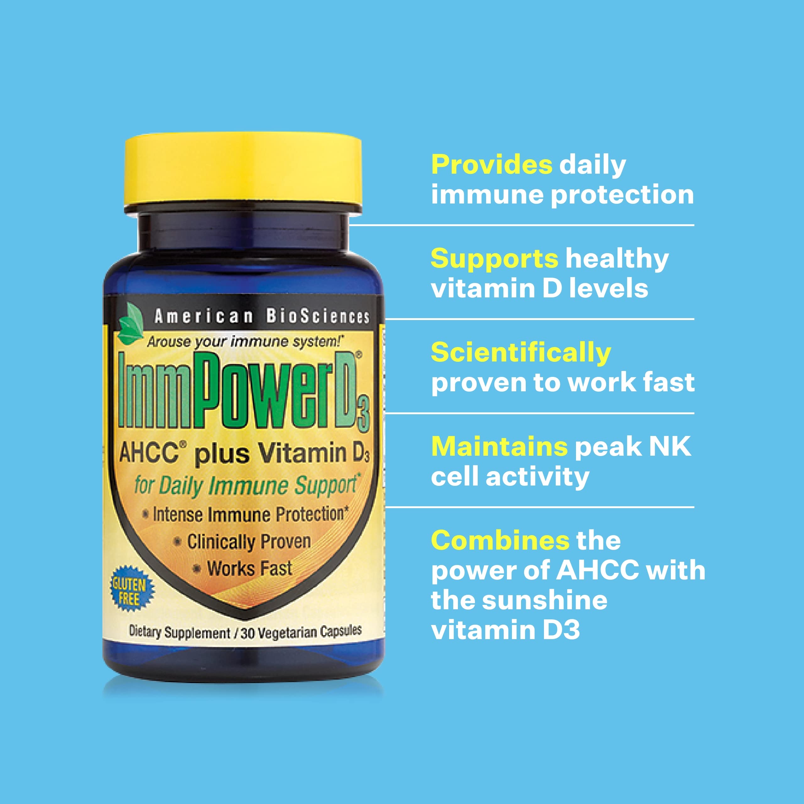 Foto 5 pulgar | Suplemento American Biosciences Immpowerd3 Ahcc 500 Mg - Venta Internacional.