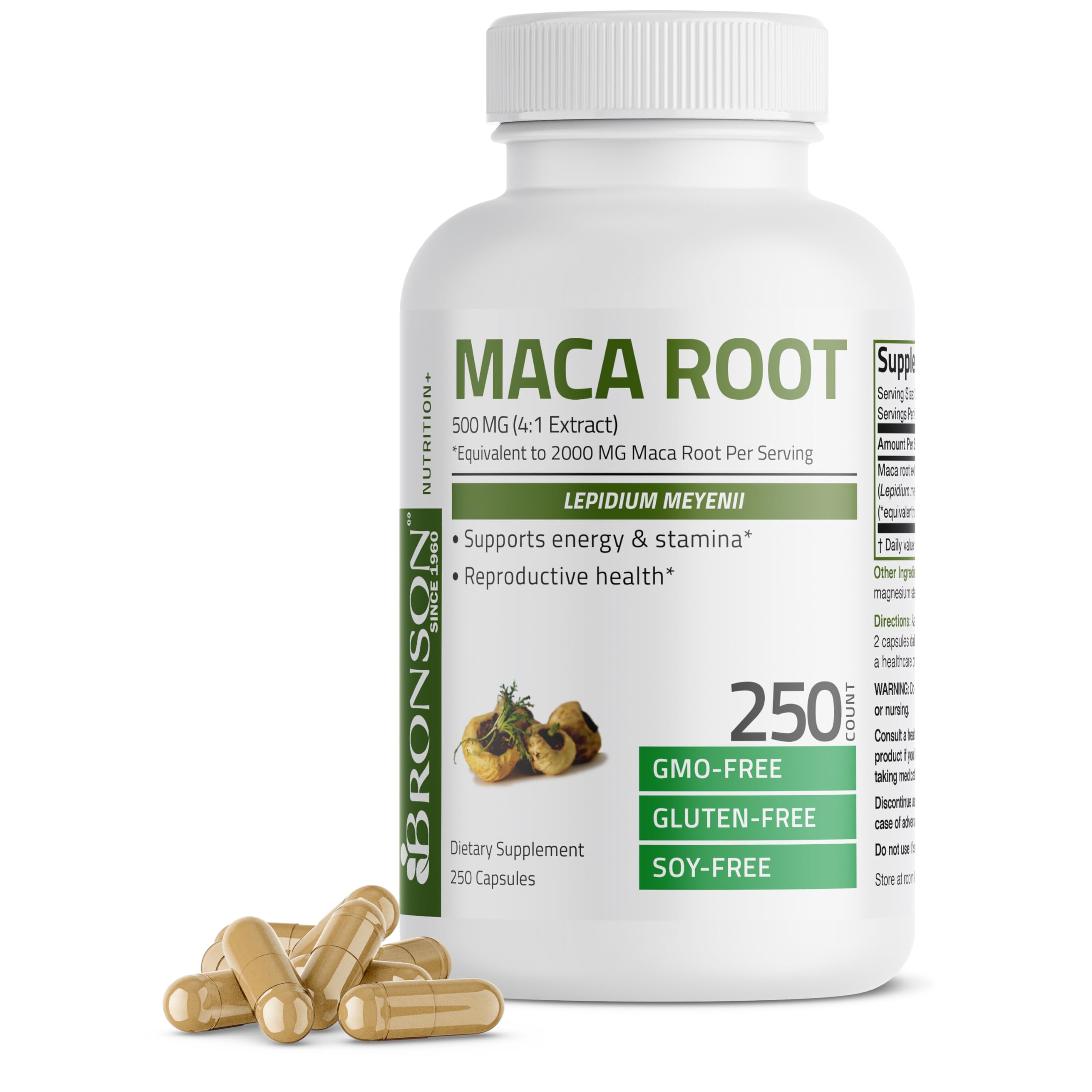 Foto 2 pulgar | Suplemento Bronson Maca Root 250 Cápsulas - Venta Internacional
