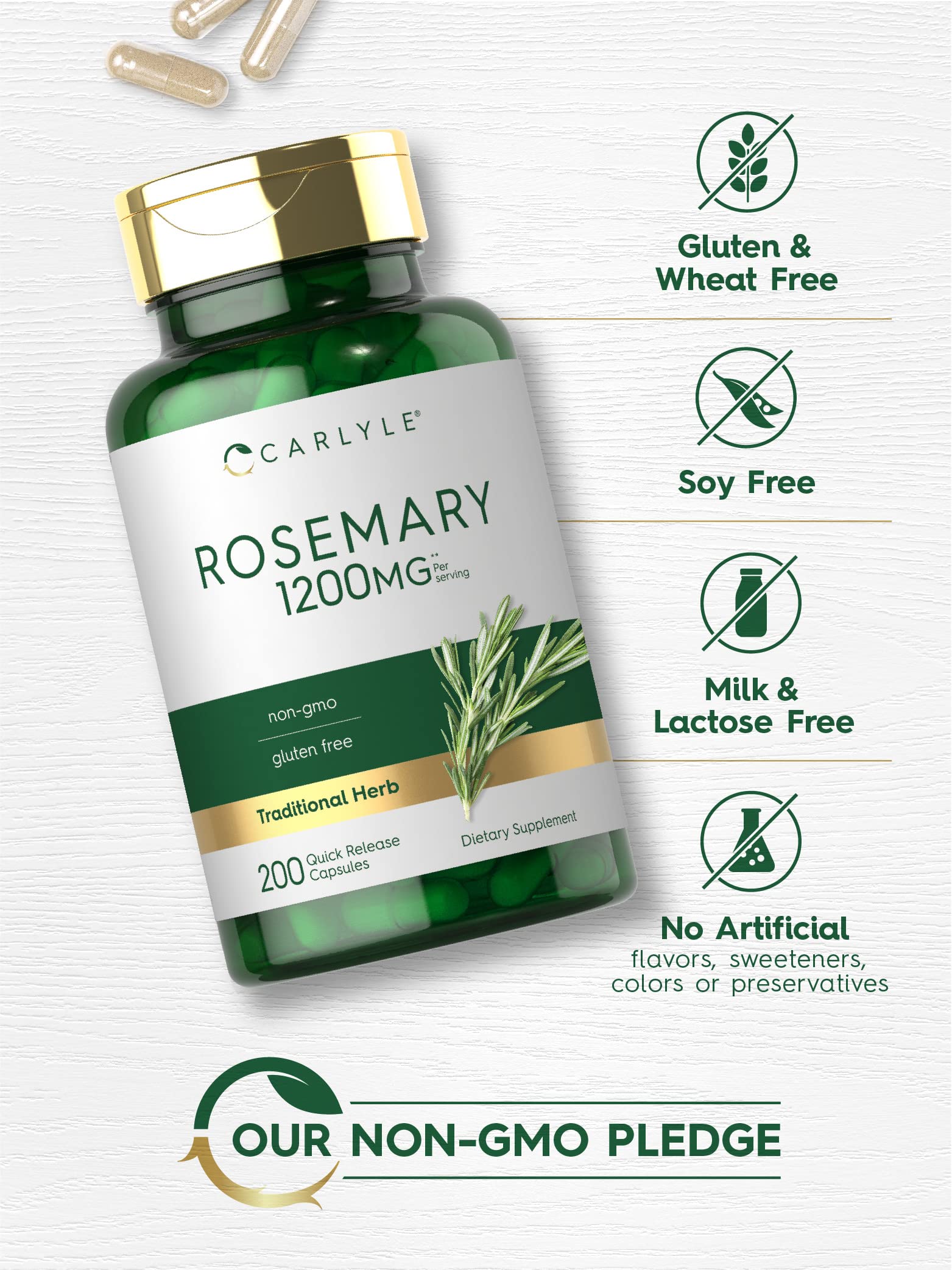 Foto 5 pulgar | Suplemento Carlyle Rosemary, Cápsulas De 1200 Mg, 200 Unidades - Venta Internacional.
