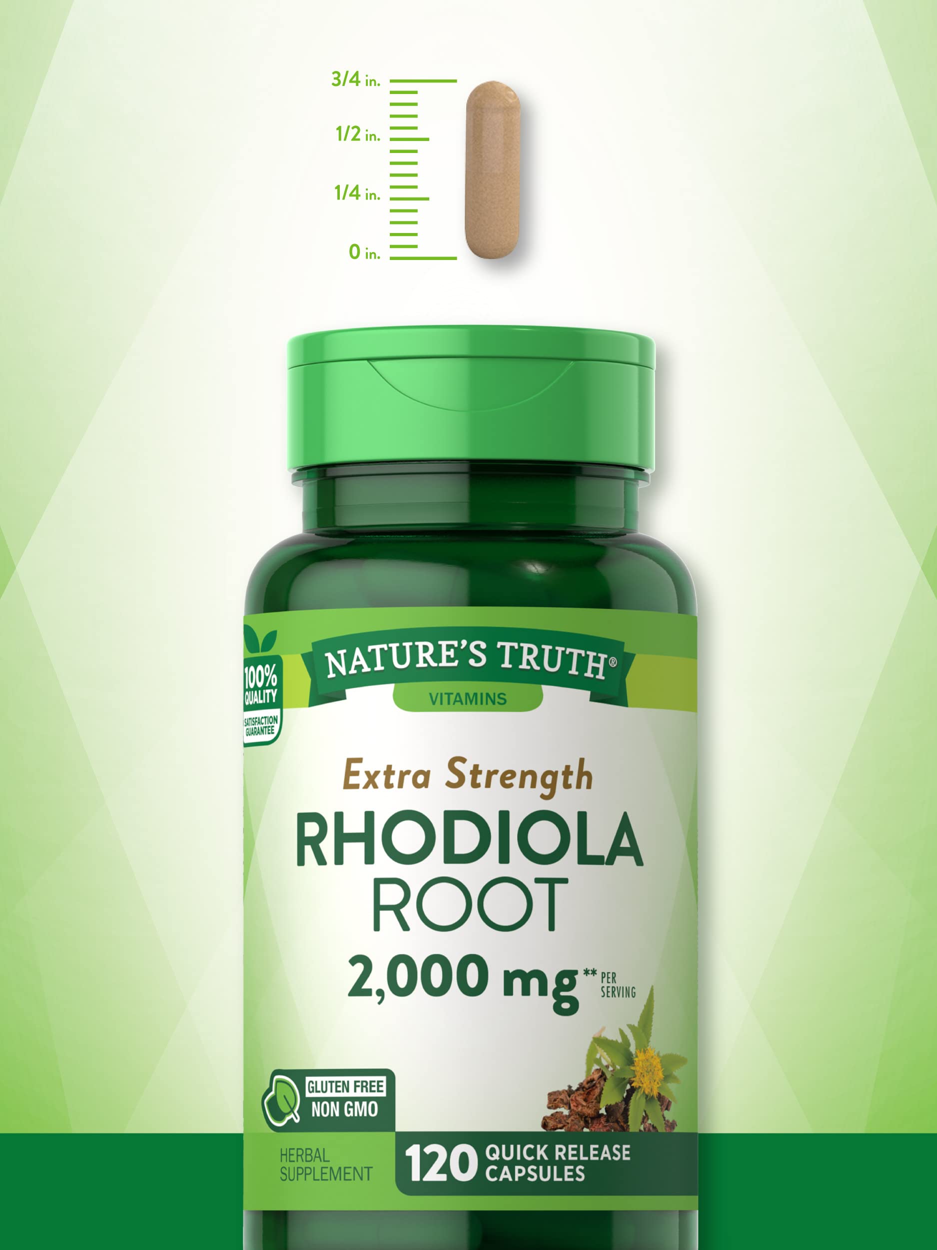 Foto 4 pulgar | Suplemento Nature's Truth Rhodiola Rosea 2000 Mg 120 Cápsulas - Venta Internacional.