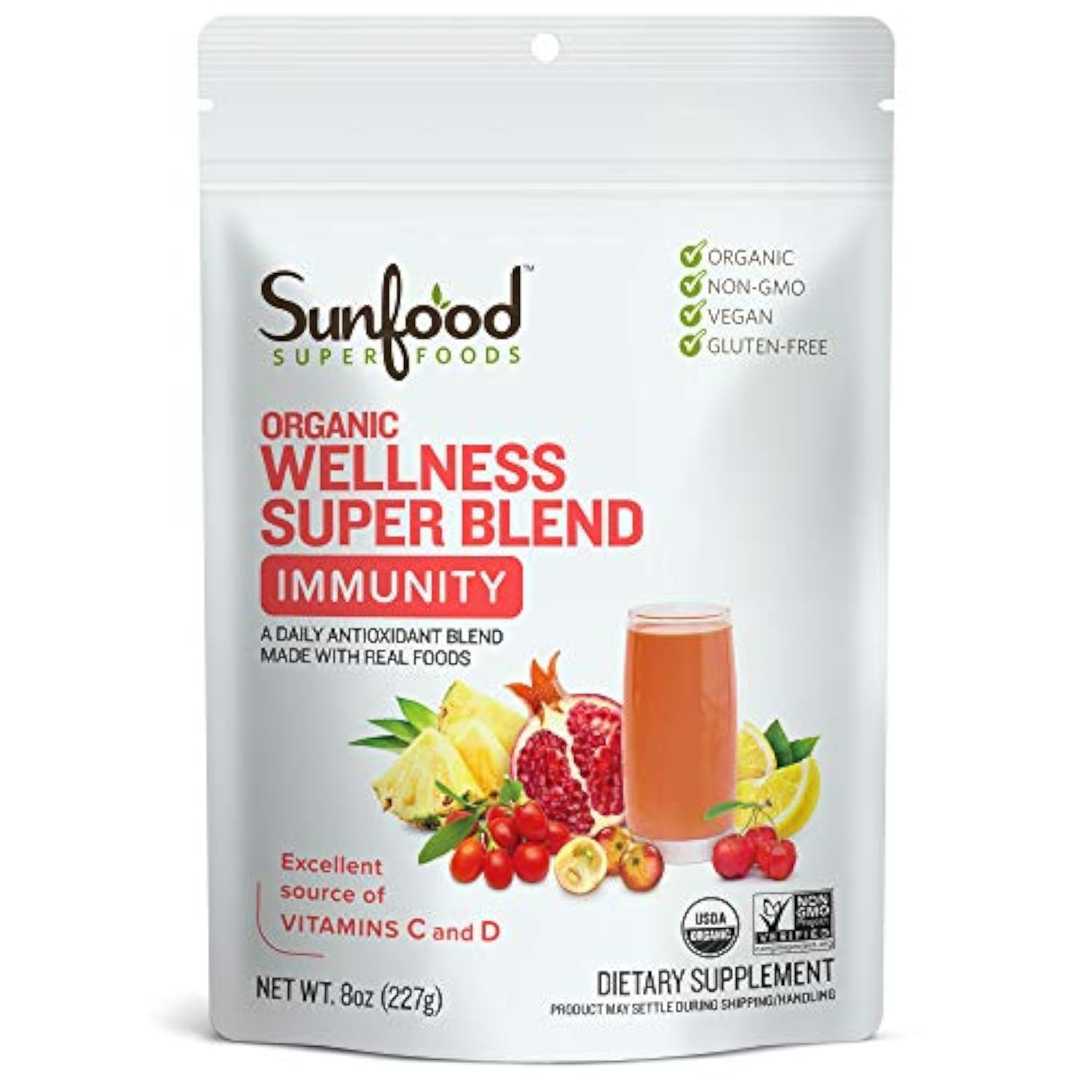 Foto 2 pulgar | Superfood En Polvo Sunfood Superfoods Immunity - Venta Internacional.