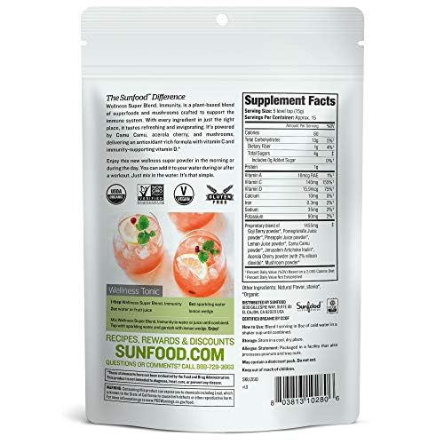 Foto 3 pulgar | Superfood En Polvo Sunfood Superfoods Immunity - Venta Internacional.