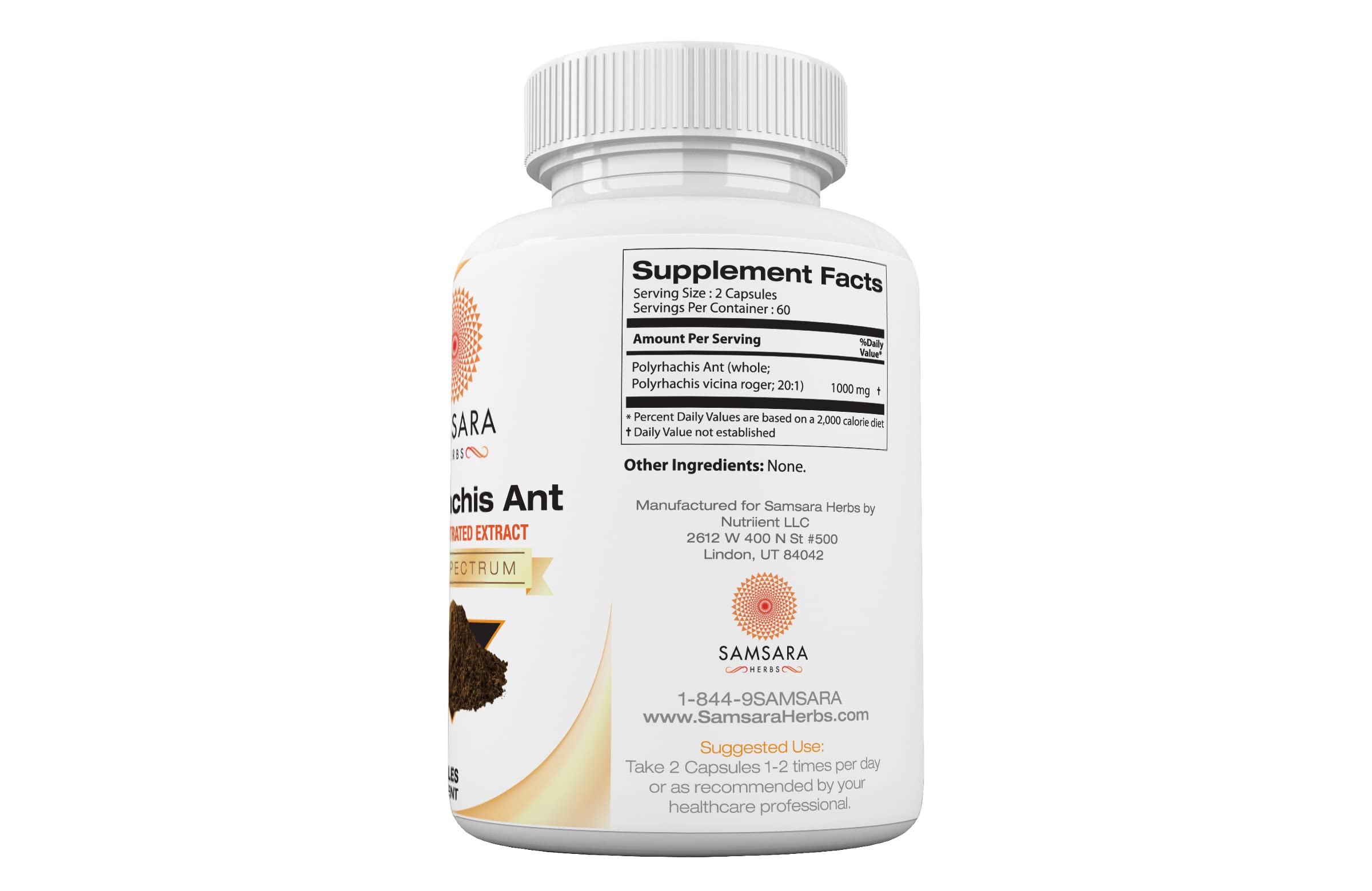 Foto 2 | Suplemento Samsara Herbs Polyrhachis Black Ant Extract 120 Cápsulas - Venta Internacional.