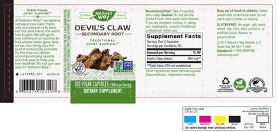 Foto 3 | Suplemento De Raíz Secundaria Nature's Way Devil's Claw 960 Mg - Venta Internacional.