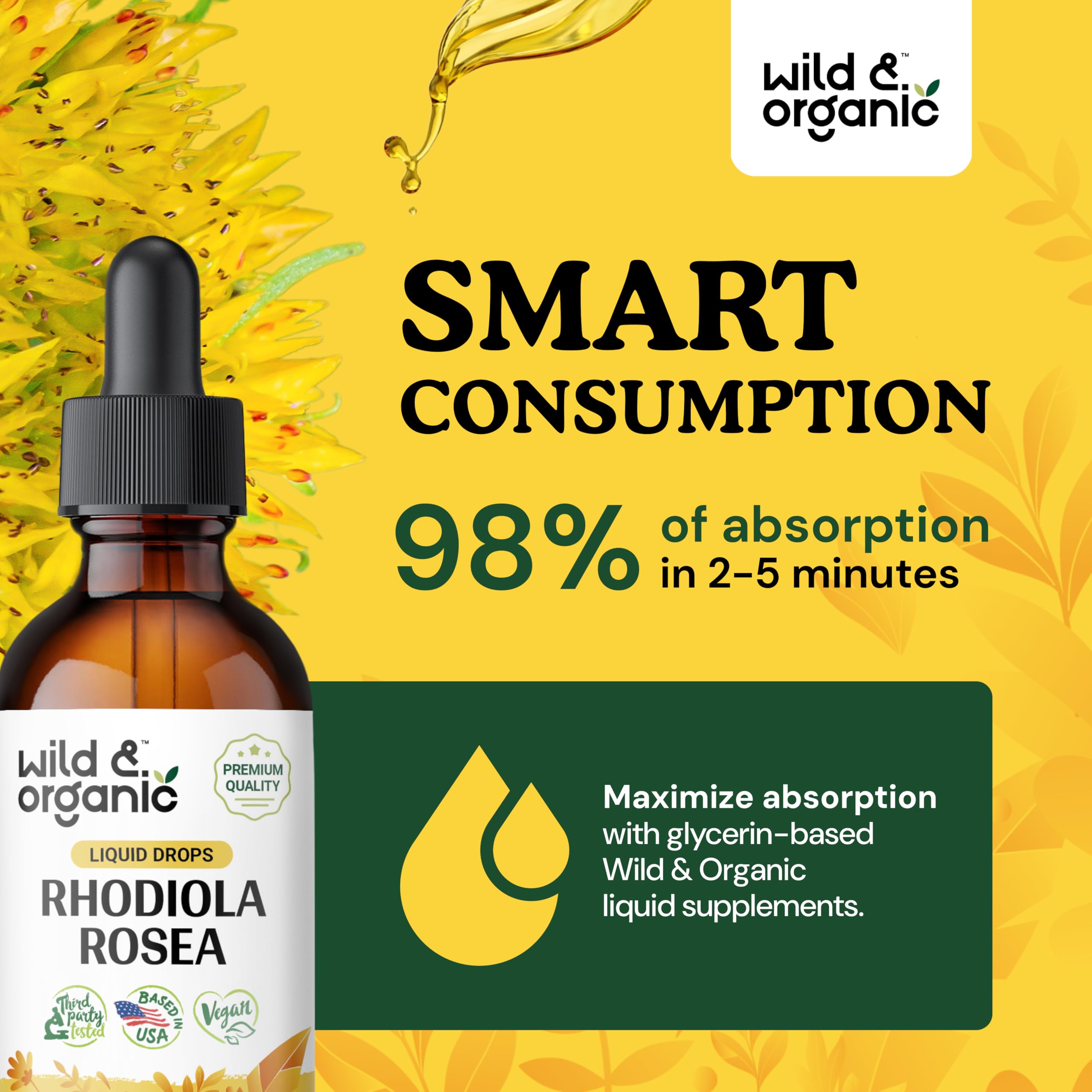 Foto 5 pulgar | Tintura De Rhodiola Rosea Silvestre Y Orgánica, 60 Ml, Para Mejorar El Estado De Ánimo - Venta Internacional.