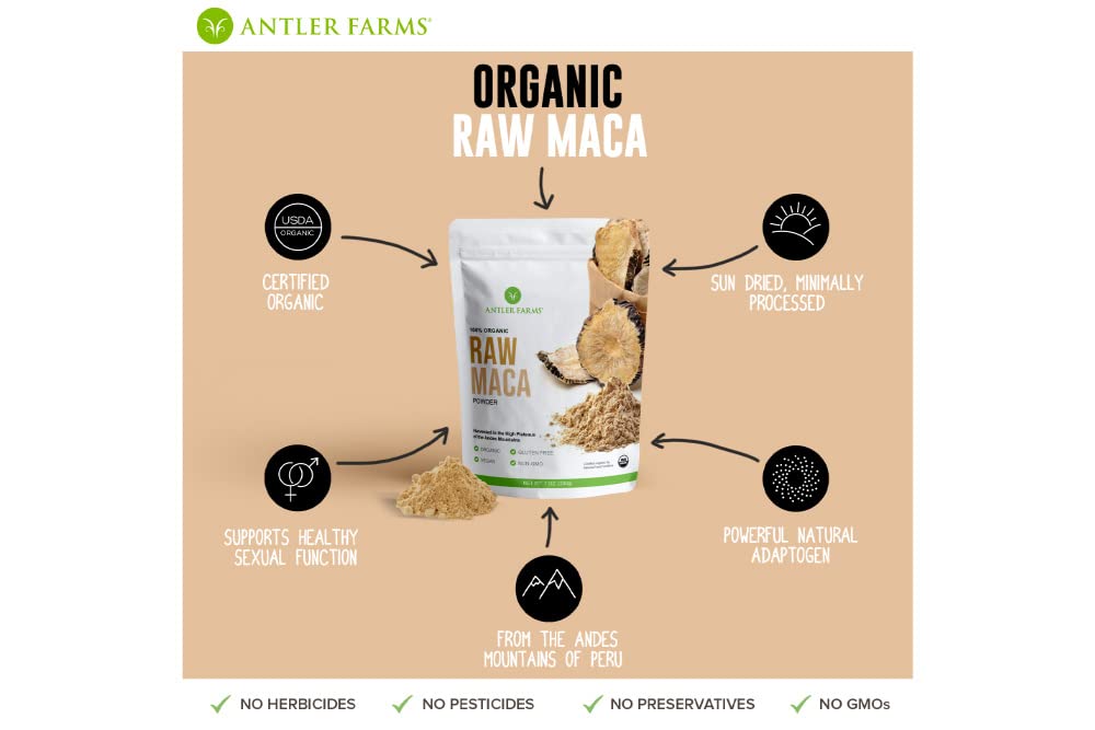 Foto 6 pulgar | Suplemento De Maca Cruda En Polvo De Antler Farms, 200 G, 40 Porciones - Venta Internacional.