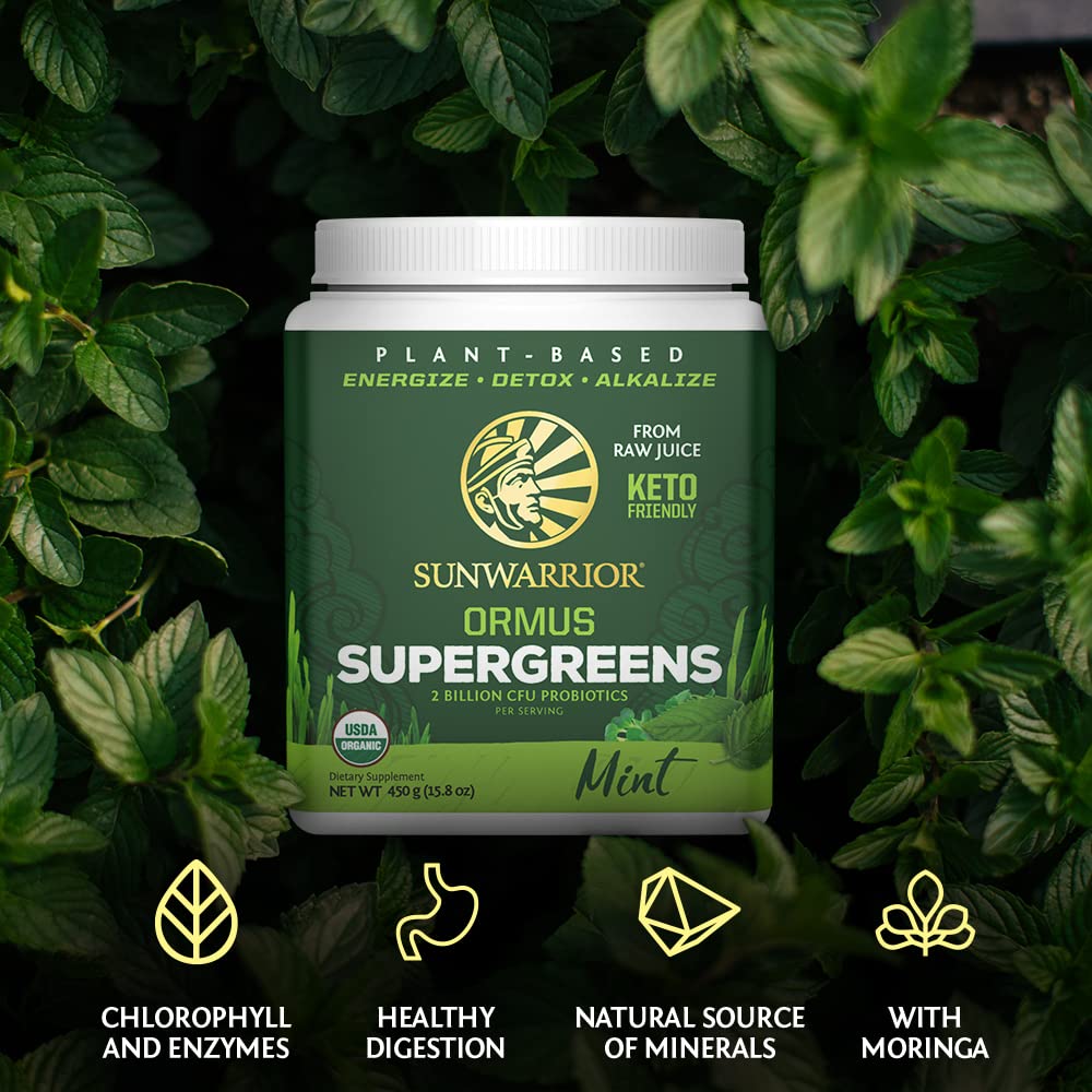 Foto 5 pulgar | Supergreens En Polvo Sunwarrior, Menta Orgánica Vegana, 45 Porciones - Venta Internacional.