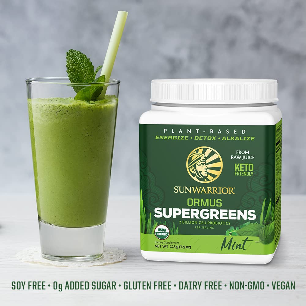 Foto 6 pulgar | Supergreens En Polvo Sunwarrior, Menta Orgánica Vegana, 45 Porciones - Venta Internacional.