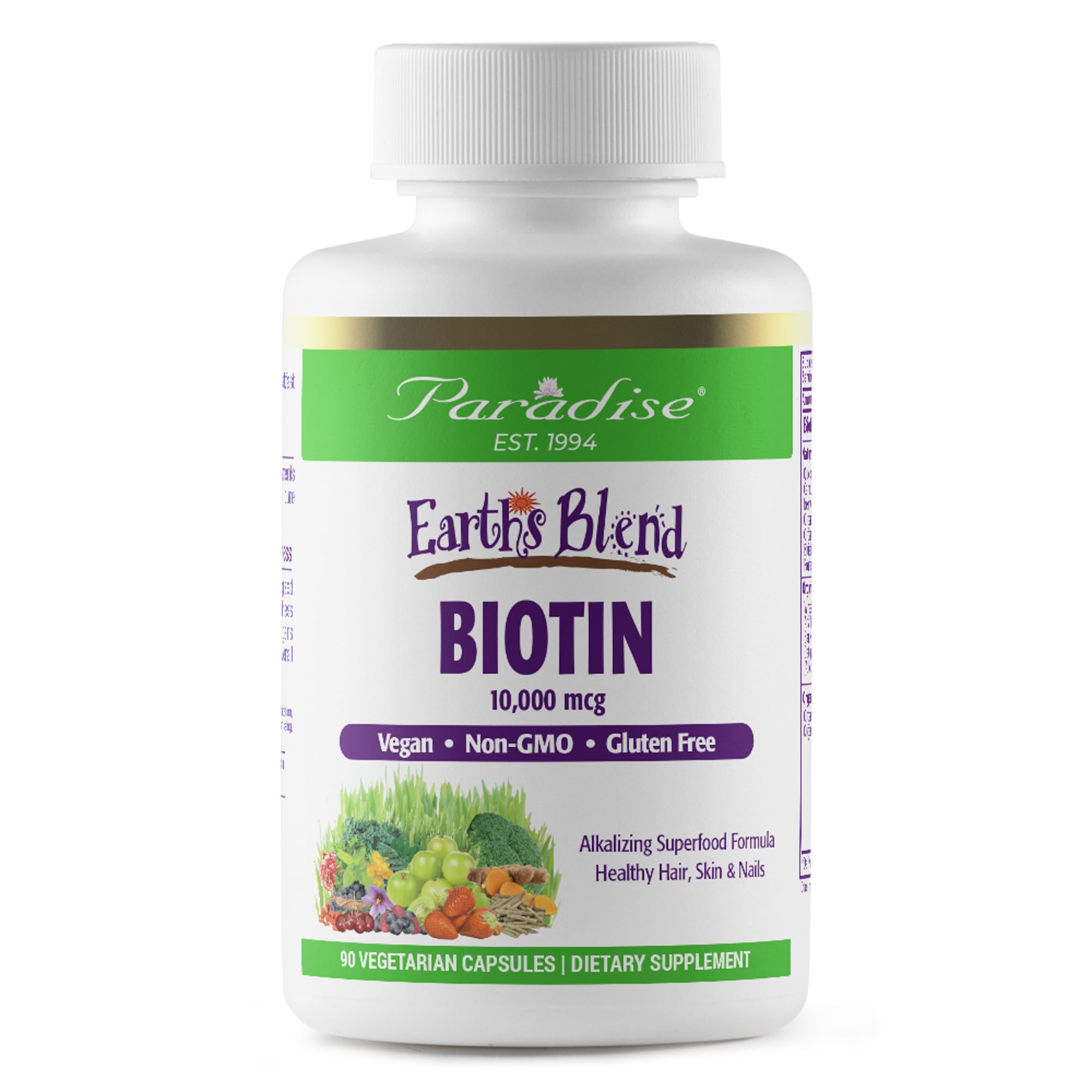 Foto 1 | Suplemento Paradise Herbs Earth's Blend Biotina 90 Cápsulas - Venta Internacional.