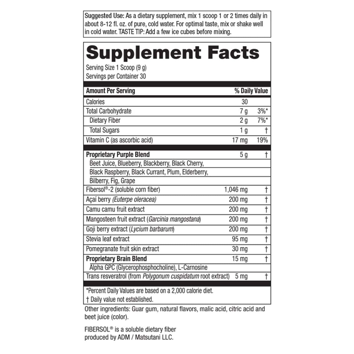 Foto 3 pulgar | Suplemento Purity Products Perfect Purples Powder, 30 Días - Venta Internacional.