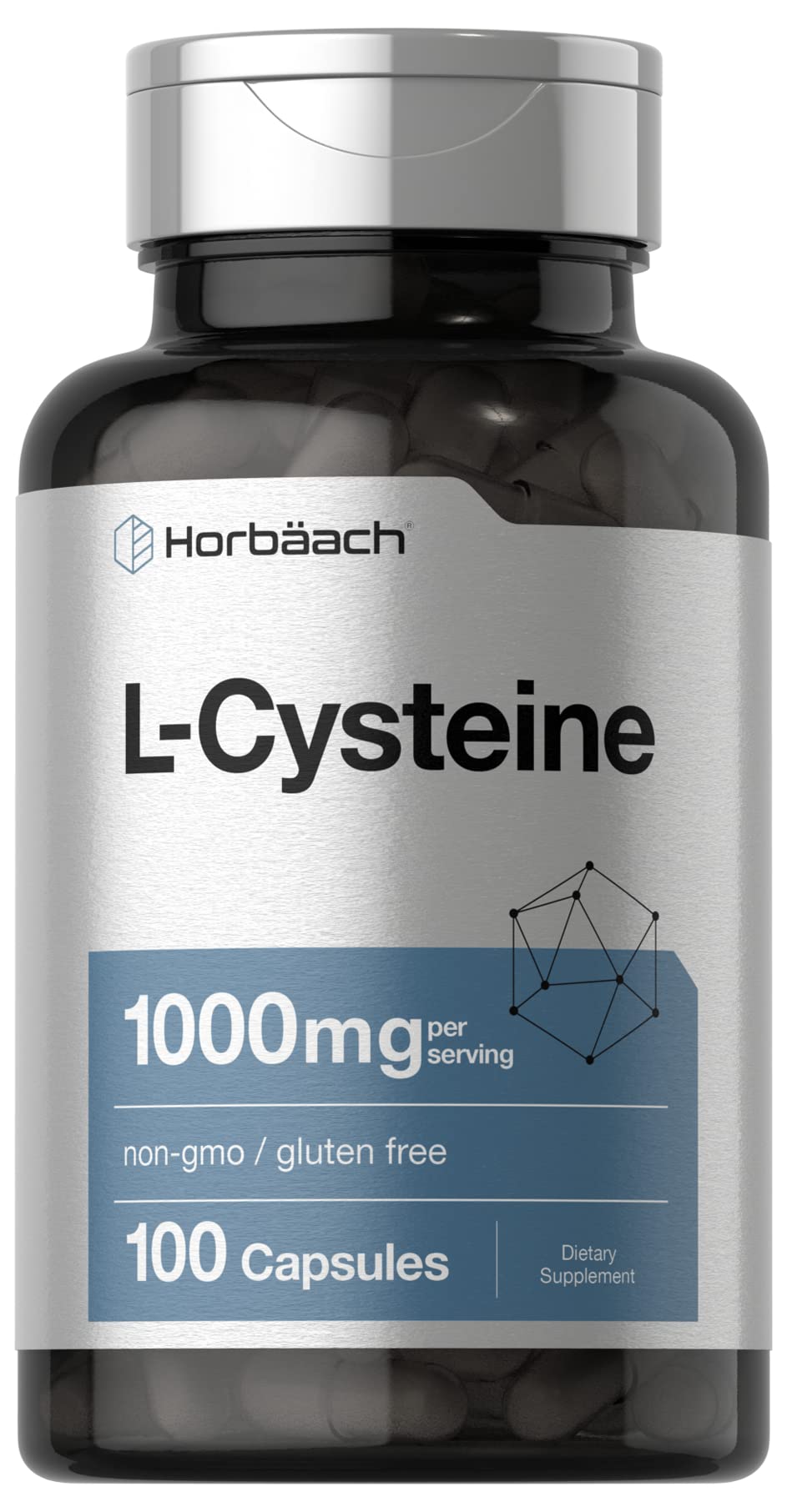 Foto 2 pulgar | Suplemento Horbäach L-cisteína 1000 Mg 100 Cápsulas - Venta Internacional.