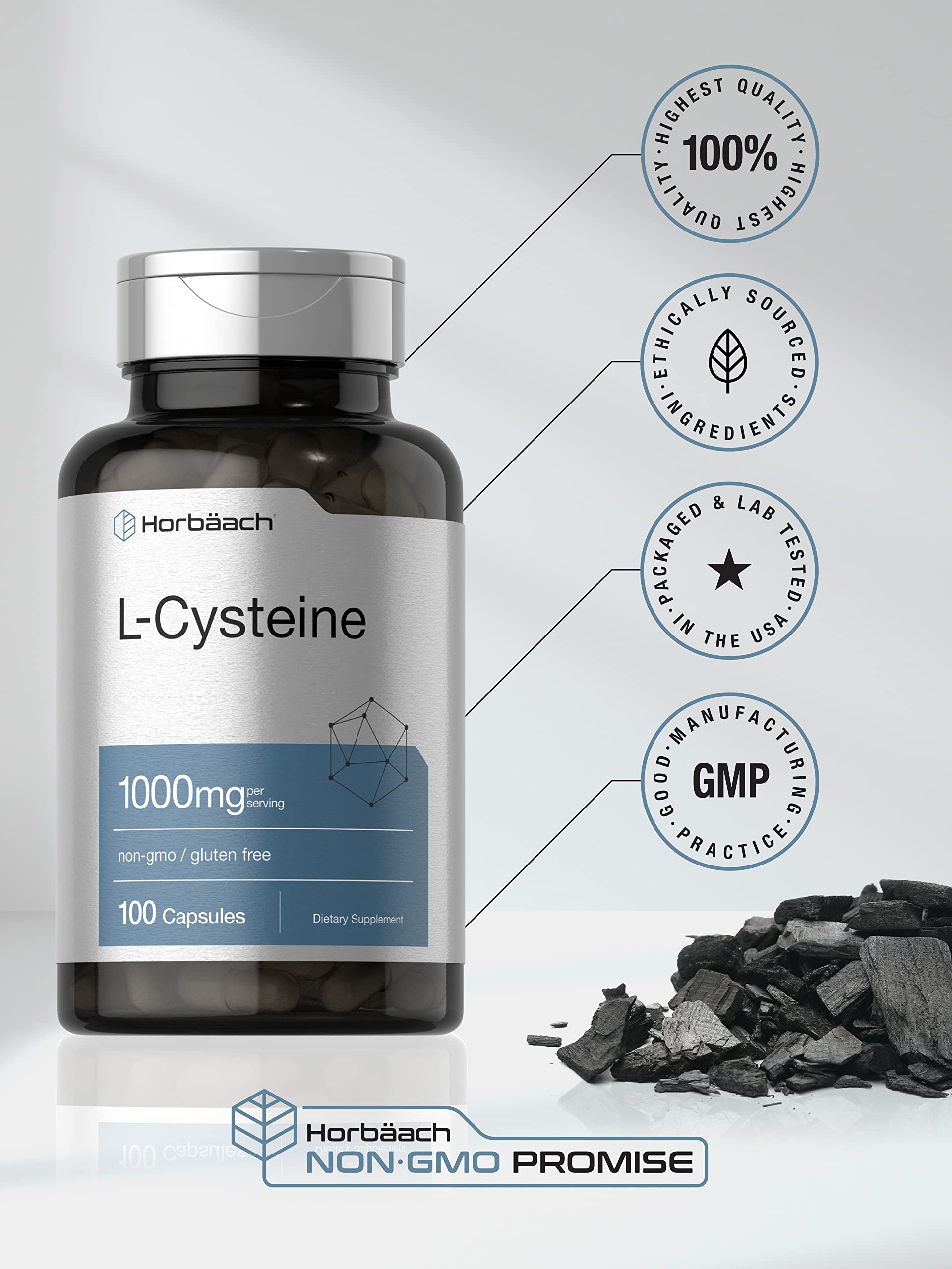 Foto 5 | Suplemento Horbäach L-cisteína 1000 Mg 100 Cápsulas - Venta Internacional.