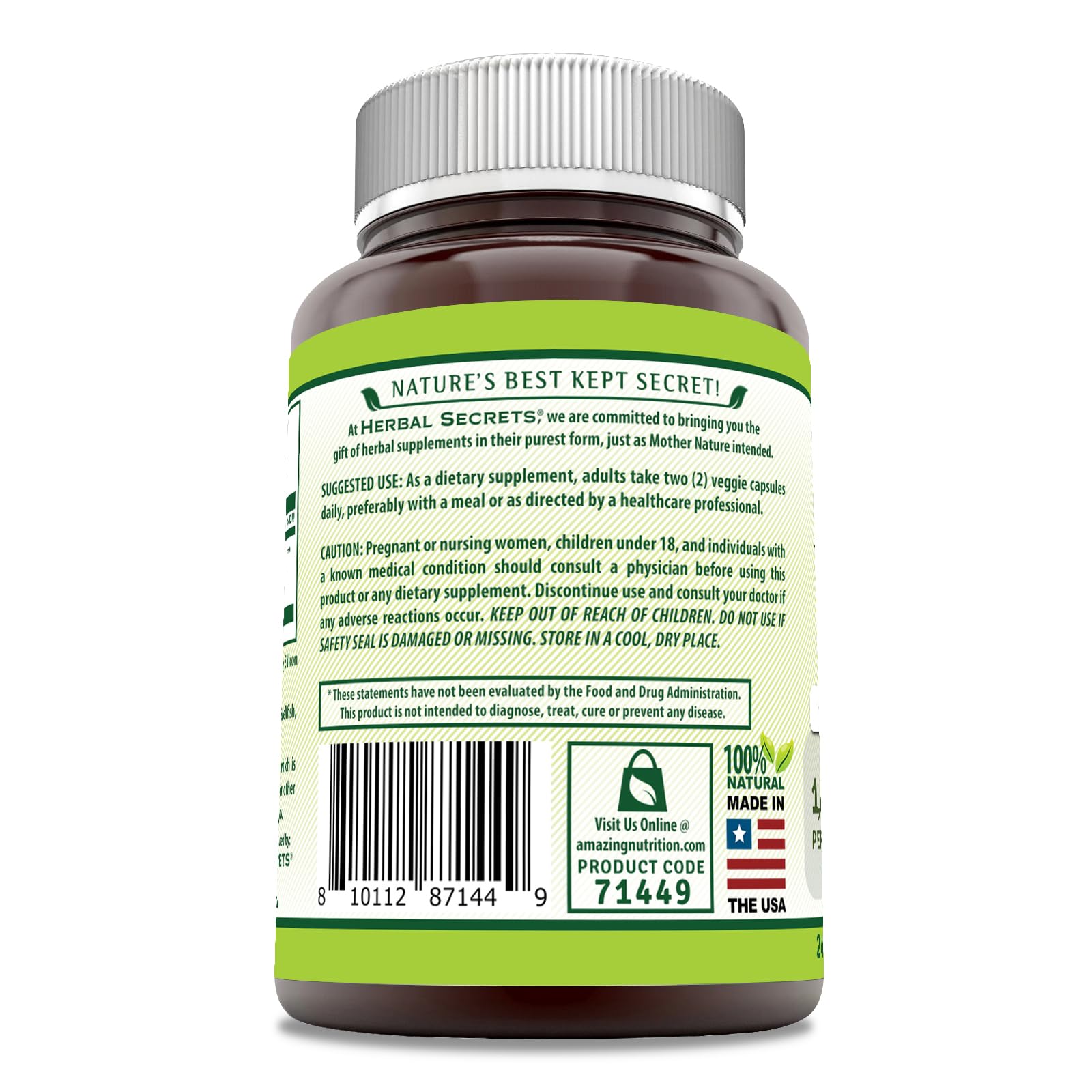 Foto 3 pulgar | Suplemento Herbal Secrets Holy Basil 1000 Mg 240 Cápsulas - Venta Internacional.