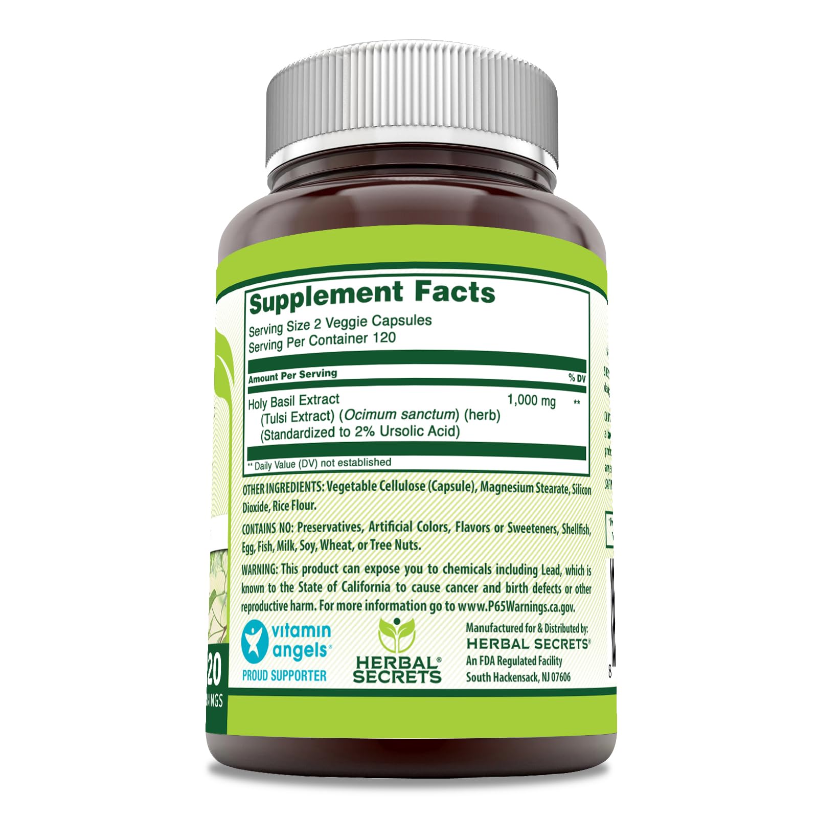 Foto 4 pulgar | Suplemento Herbal Secrets Holy Basil 1000 Mg 240 Cápsulas - Venta Internacional.