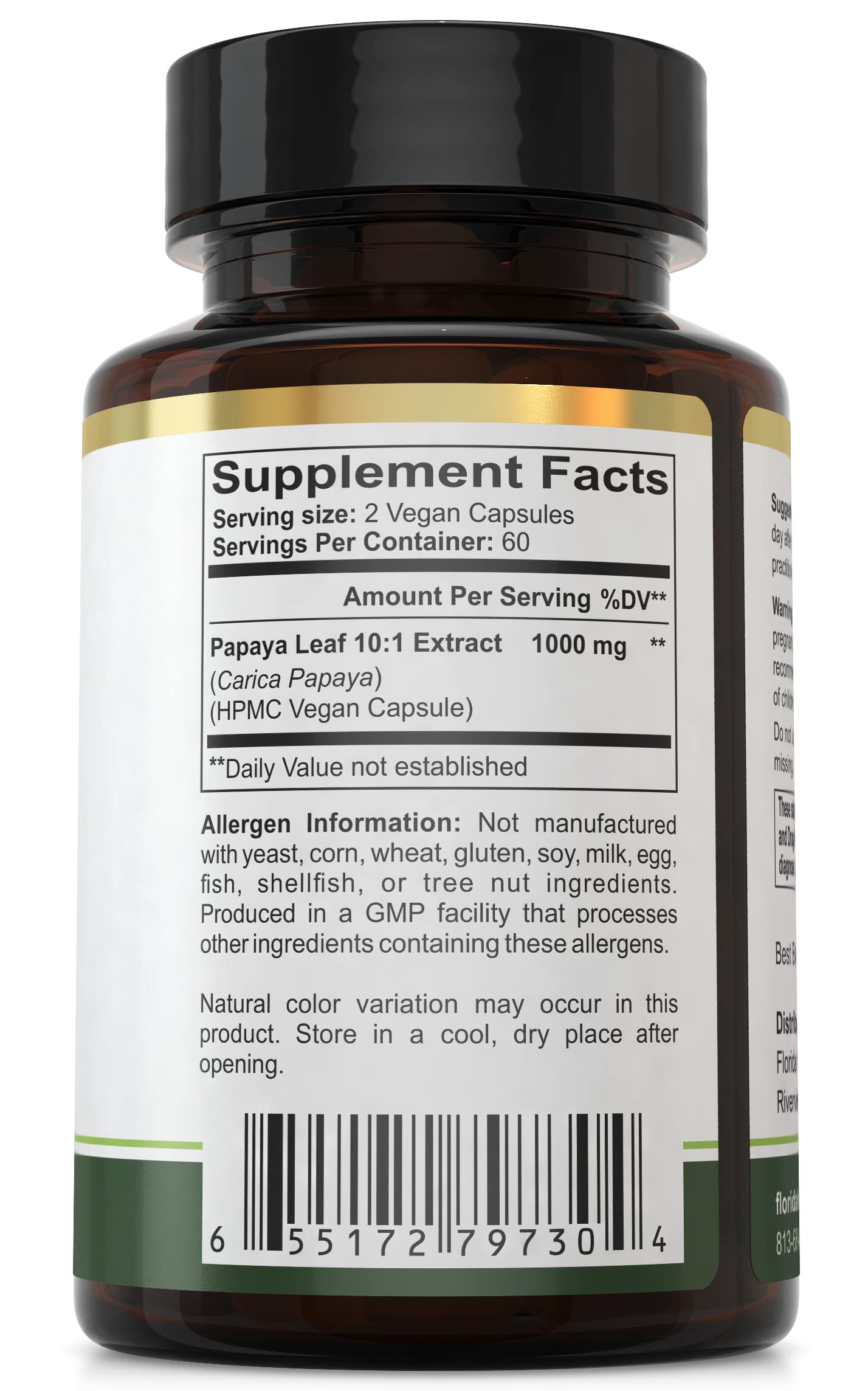 Foto 4 pulgar | Suplemento De Extracto De Hoja De Papaya De Florida Herbal Pharmacy 120 Cápsulas - Venta Internacional.