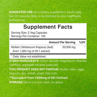 Foto 2 | Suplemento, Oferta, Suplemento De Extracto De Hoja De Gordolobo, 20.000 Mg - Venta Internacional.