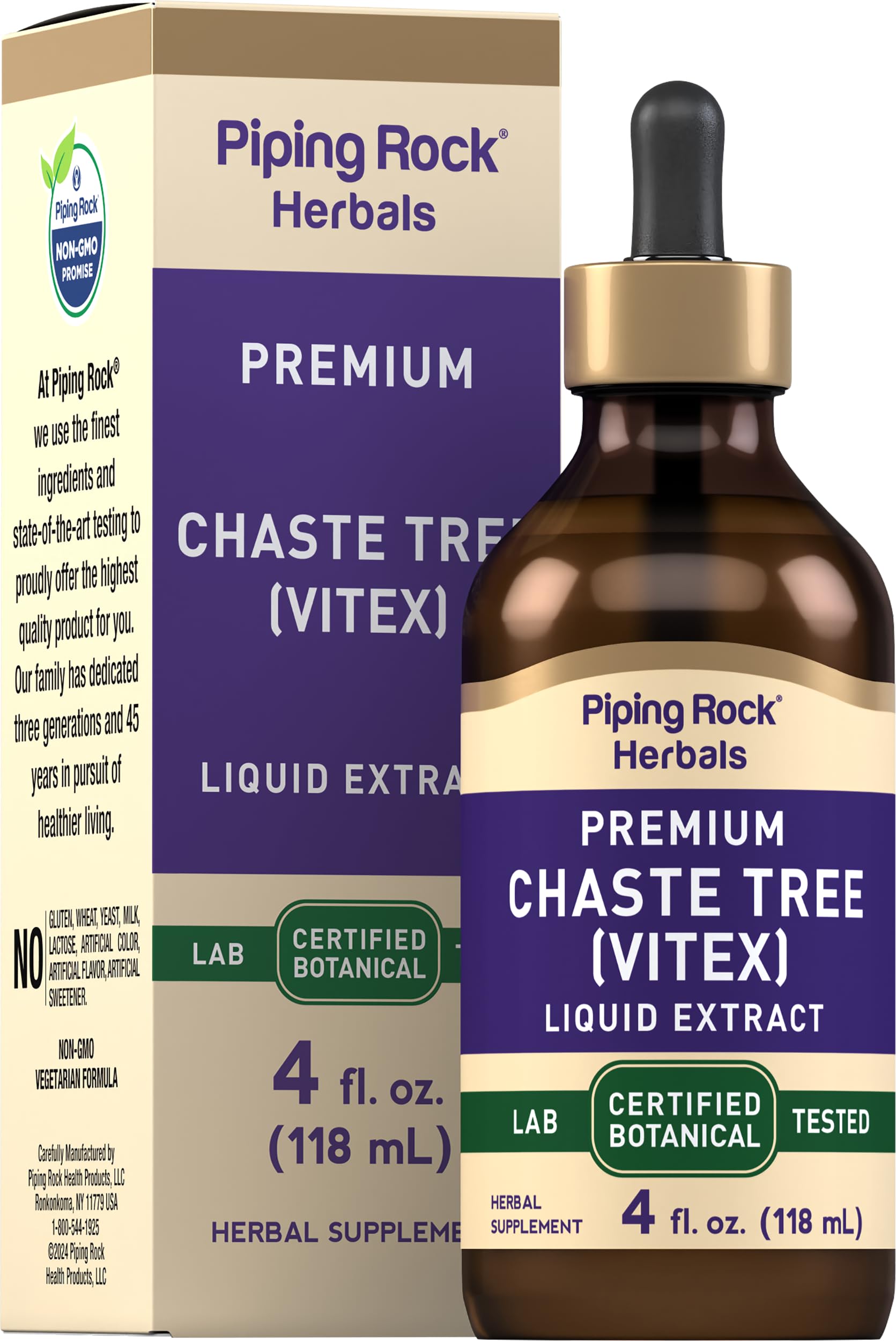 Foto 1 | Suplemento De Extracto De Bayas De Árbol Casto De Piping Rock, 120 Ml - Venta Internacional.