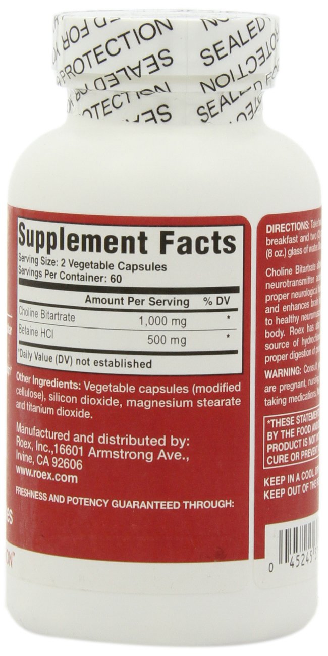 Foto 5 pulgar | Suplemento Roex Vitamins De Bitartrato De Colina, 120 Unidades - Venta Internacional.