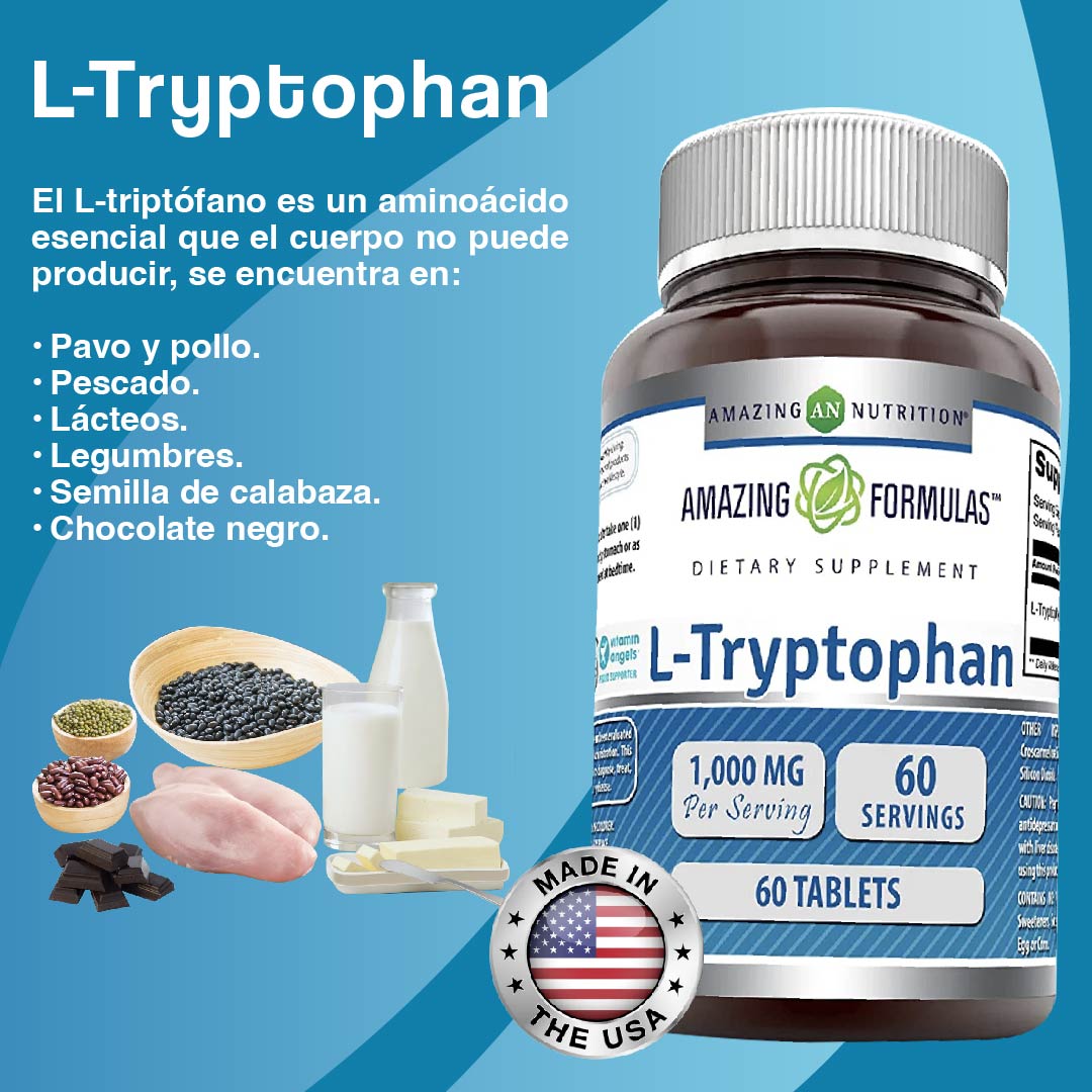 Foto 3 | Amazing Nutrition - Amazing Formulas L-tryptophan  Triptófano Regulación Del Sueño 60 Tablets