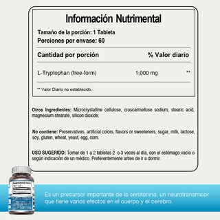 Foto 4 | Amazing Nutrition - Amazing Formulas L-tryptophan Triptófano Regulación Del Sueño 60 Tablets