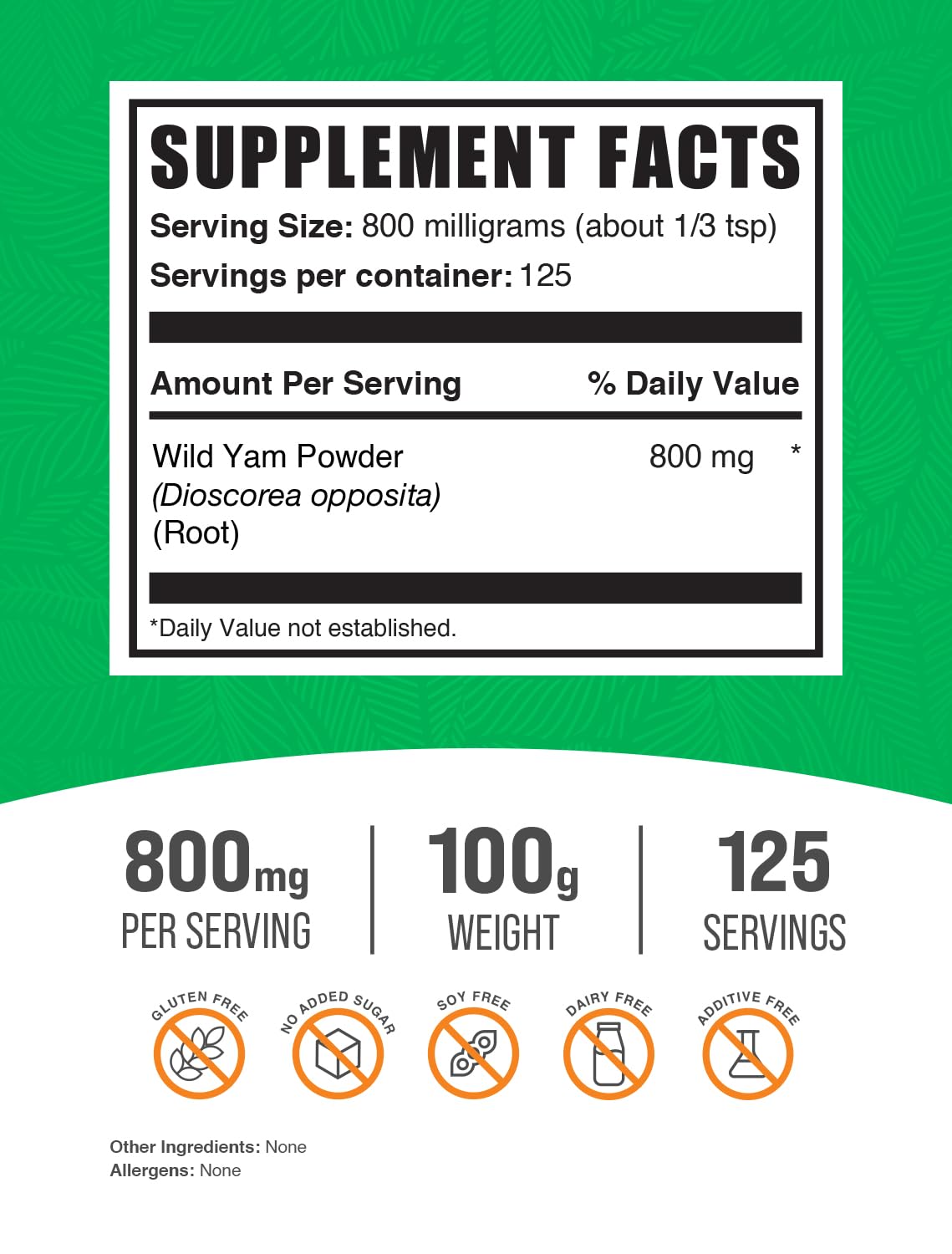 Foto 2 | Suplemento Bulksupplements.com Ñame Silvestre En Polvo 100 G - Venta Internacional.