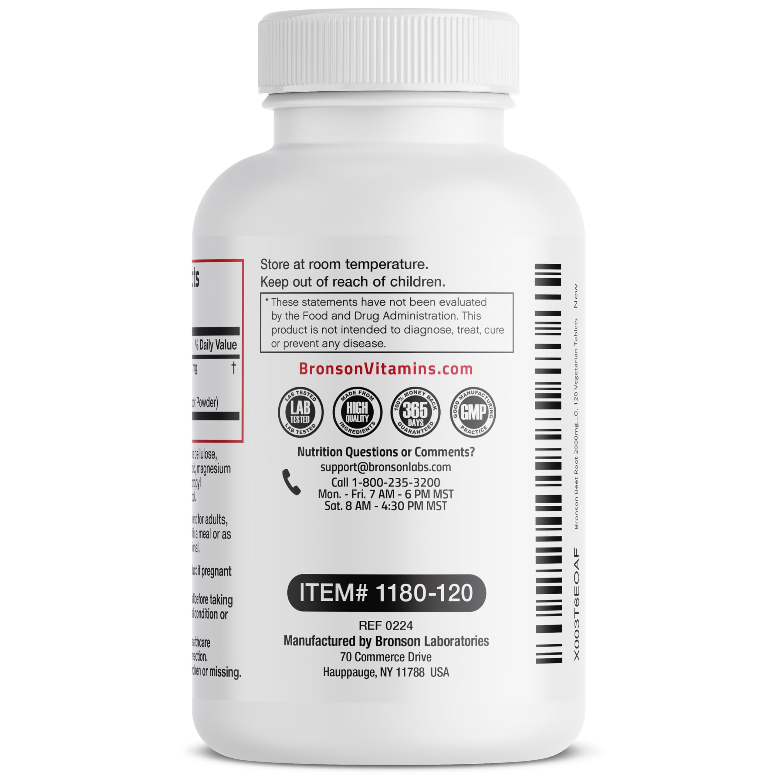 Foto 6 pulgar | Suplemento Bronson Beet Root Extra Strength 120 Comprimidos - Venta Internacional.
