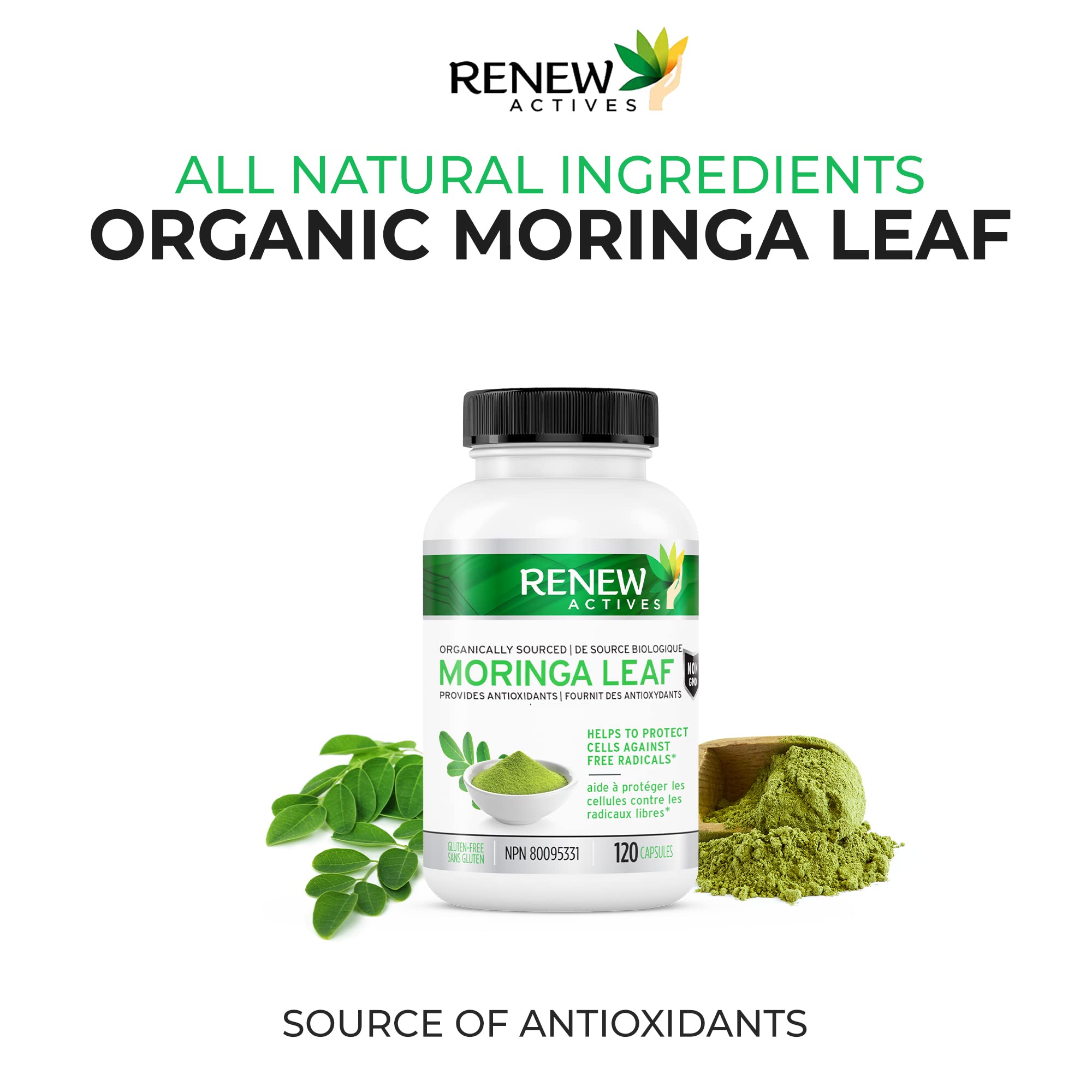 Foto 3 pulgar | Supplement Renew Actives Hoja De Moringa Orgánica 800 Mg 120 Cápsulas - Venta Internacional.