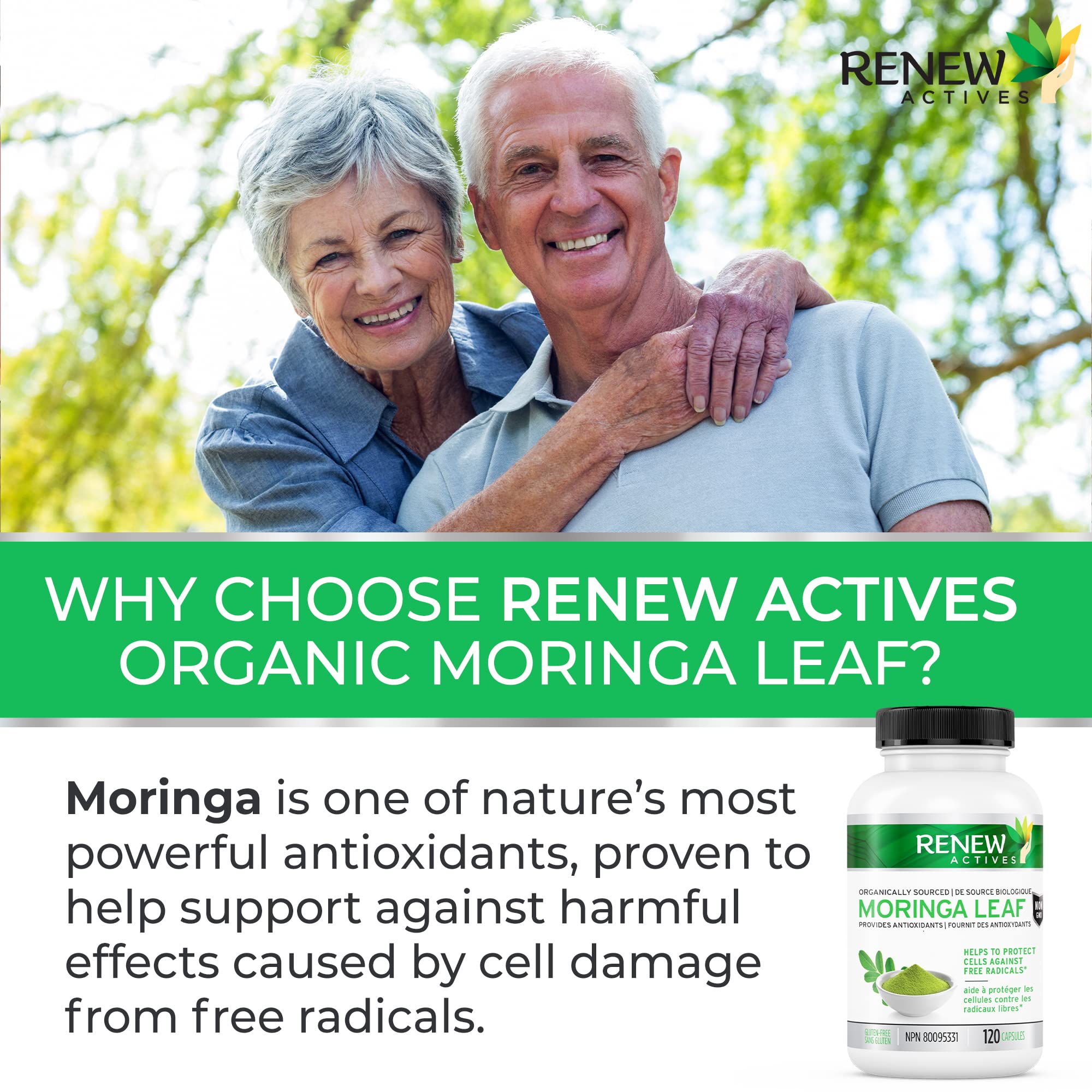 Foto 4 | Supplement Renew Actives Hoja De Moringa Orgánica 800 Mg 120 Cápsulas - Venta Internacional.