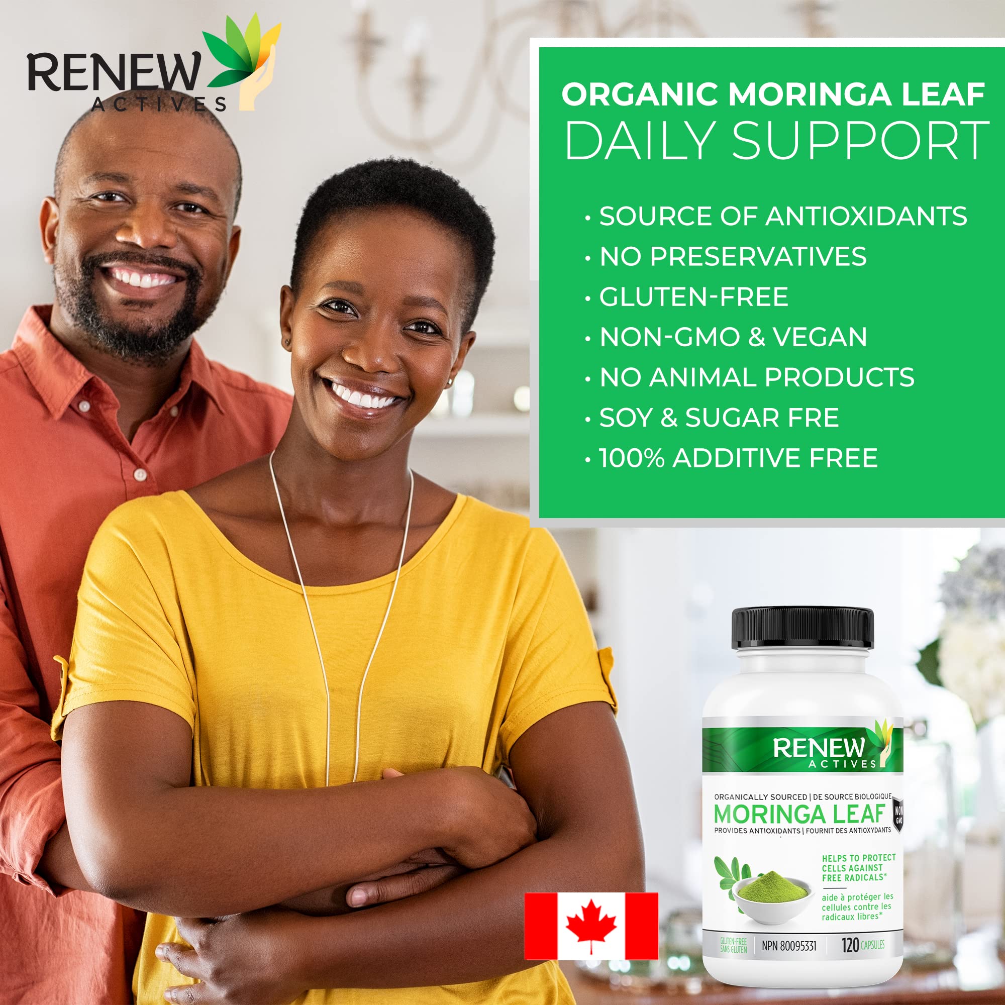 Foto 6 pulgar | Supplement Renew Actives Hoja De Moringa Orgánica 800 Mg 120 Cápsulas - Venta Internacional.