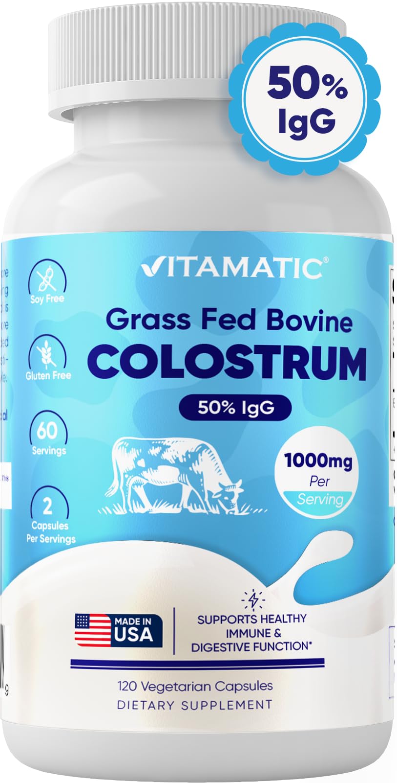 Foto 7 | Suplemento Vitamático De Calostro Bovino 1000 Mg 120 Cápsulas - Venta Internacional.