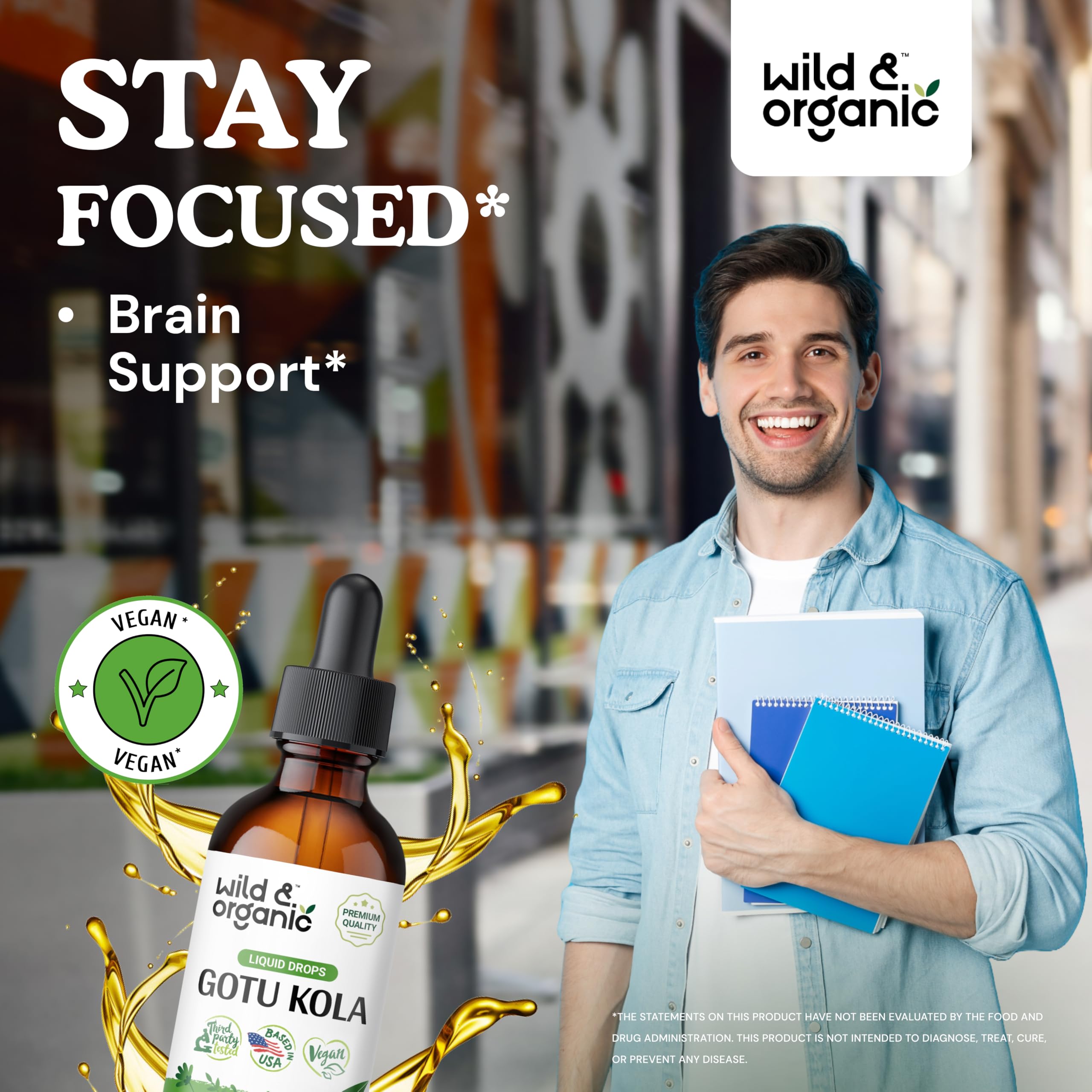 Foto 3 pulgar | Suplemento De Gotu Kola Silvestre Y Orgánica En Gotas, 60 Ml, Sin Alcohol - Venta Internacional.