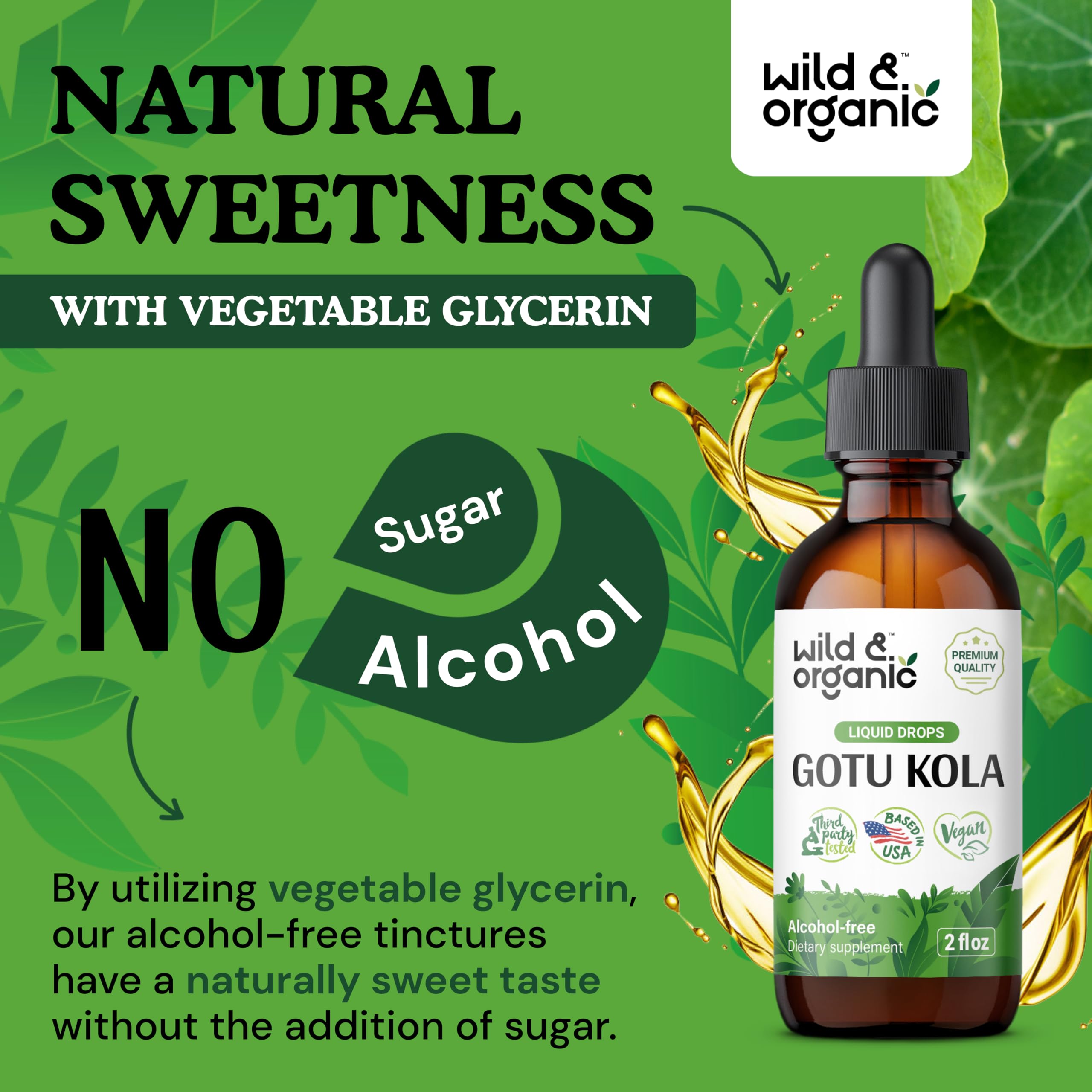 Foto 7 pulgar | Suplemento De Gotu Kola Silvestre Y Orgánica En Gotas, 60 Ml, Sin Alcohol - Venta Internacional.