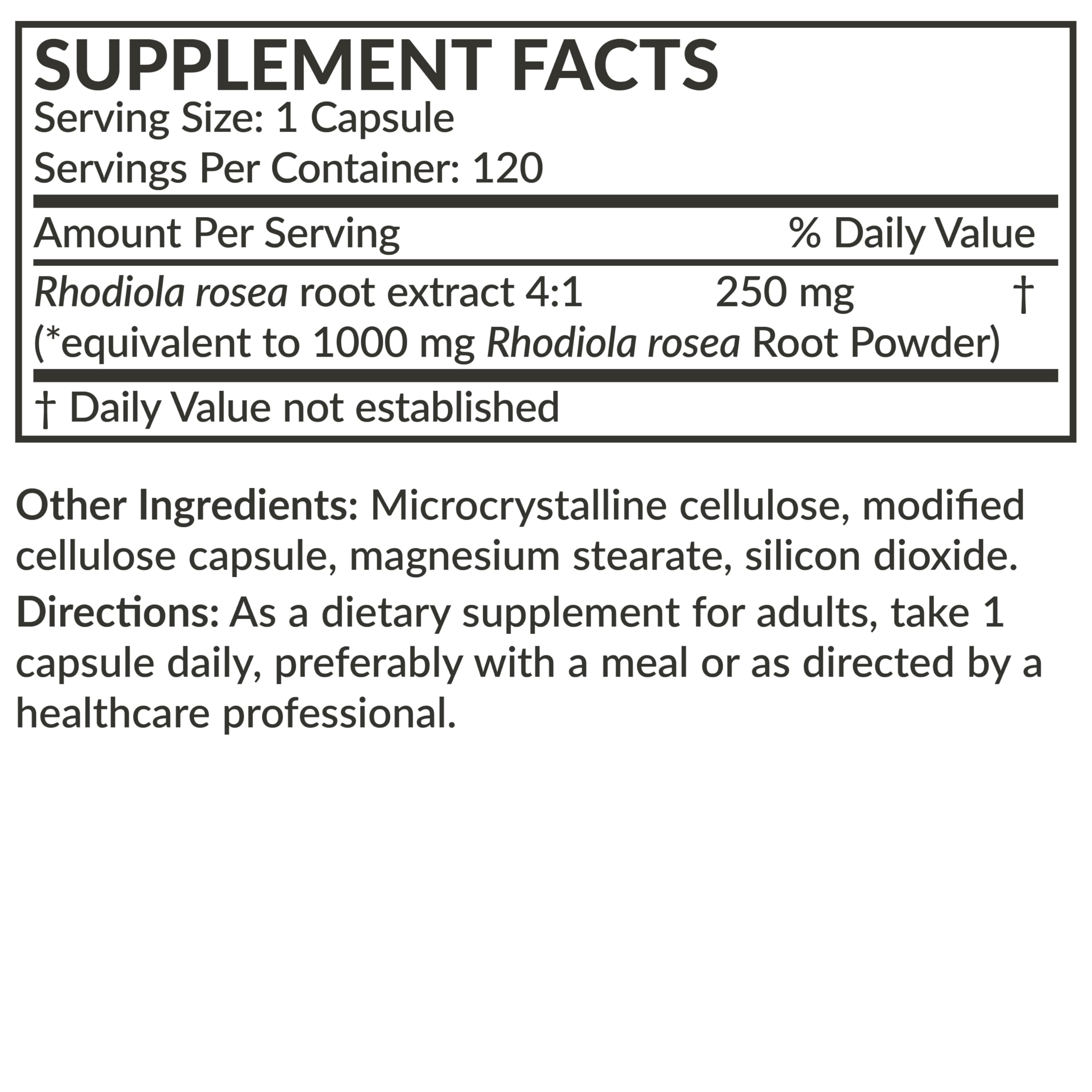 Foto 5 pulgar | Suplemento Futurebiotics Rhodiola Rosea 1000 Mg 120 Cápsulas - Venta Internacional.