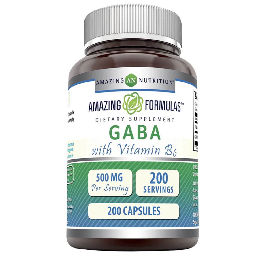 Amazing Nutrition Gaba Reducción Estrés Ansiedad 500mg 200 Cápsulas