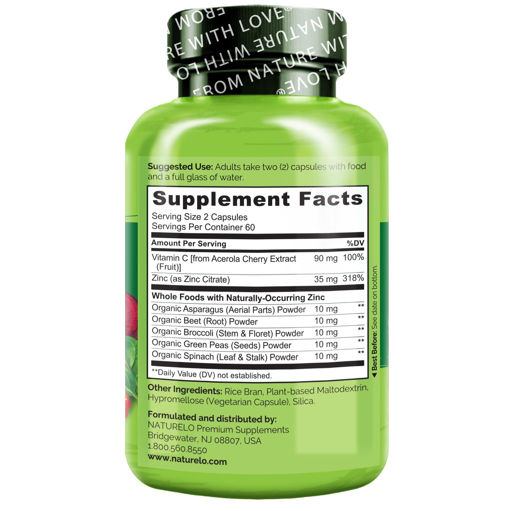Foto 4 pulgar | Suplemento Naturelo, Complejo Alimenticio Integral De Zinc Vegano, 120 Cápsulas - Venta Internacional.