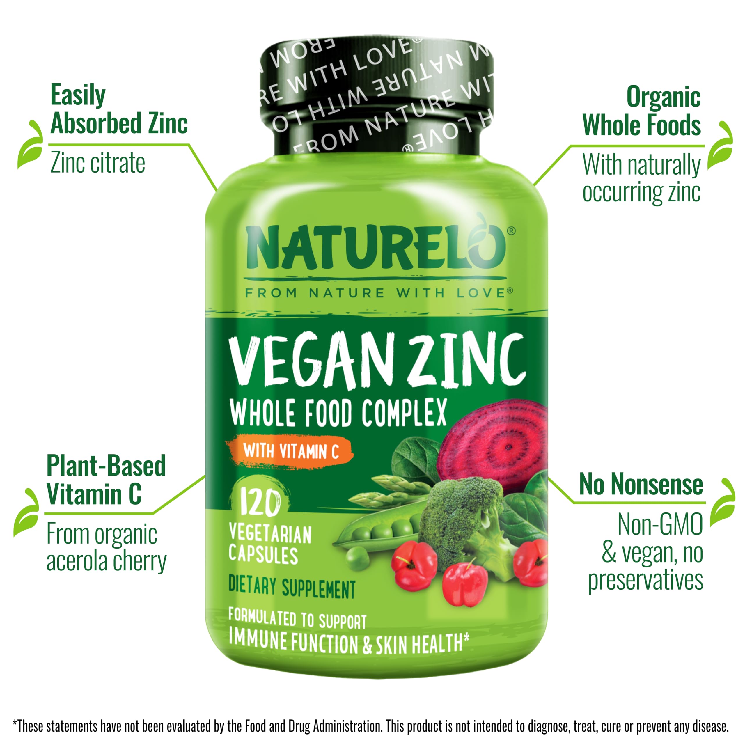 Foto 5 pulgar | Suplemento Naturelo, Complejo Alimenticio Integral De Zinc Vegano, 120 Cápsulas - Venta Internacional.
