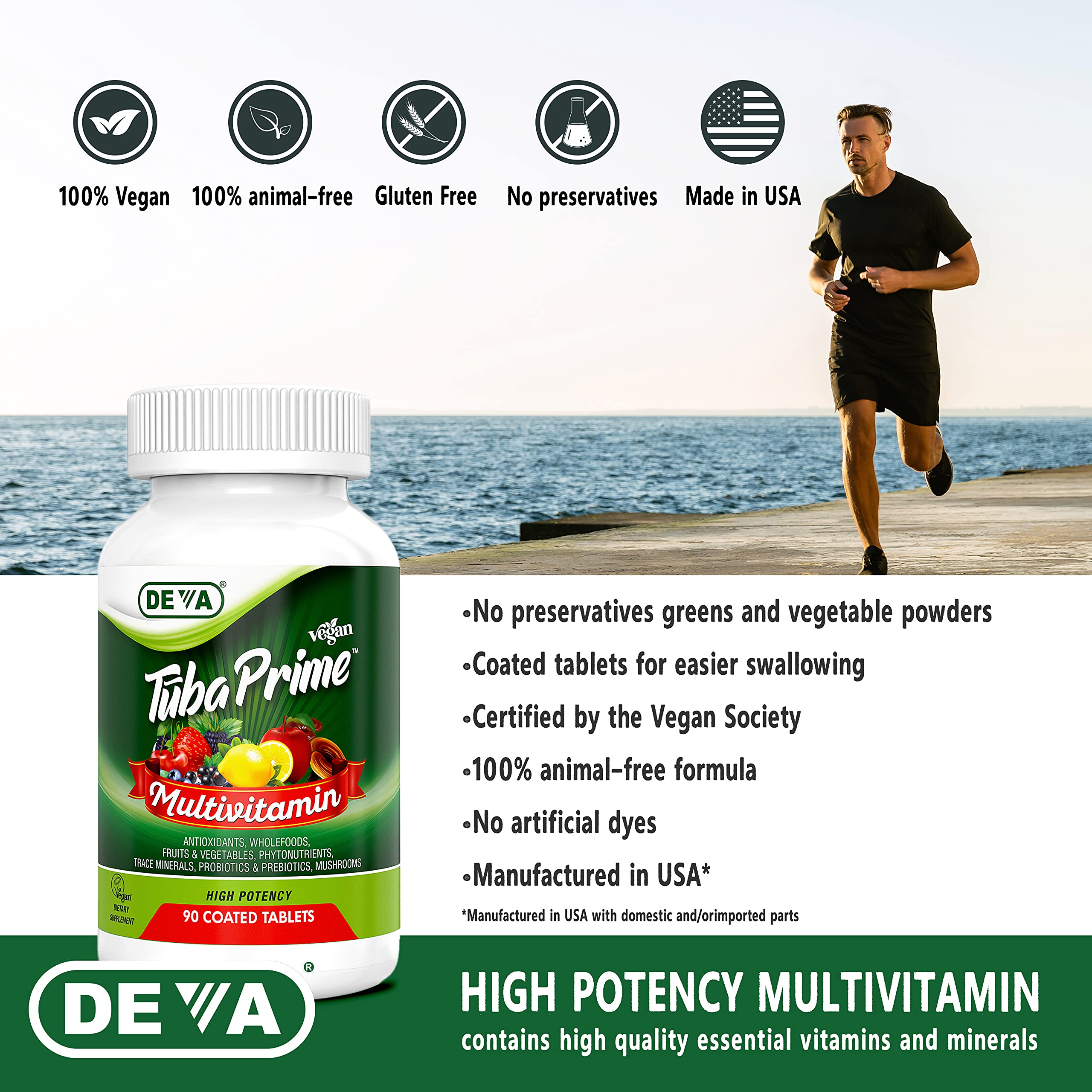 Foto 5 pulgar | Suplemento Multivitamínico Vegano Deva Tuba Prime 90 Comprimidos - Venta Internacional.