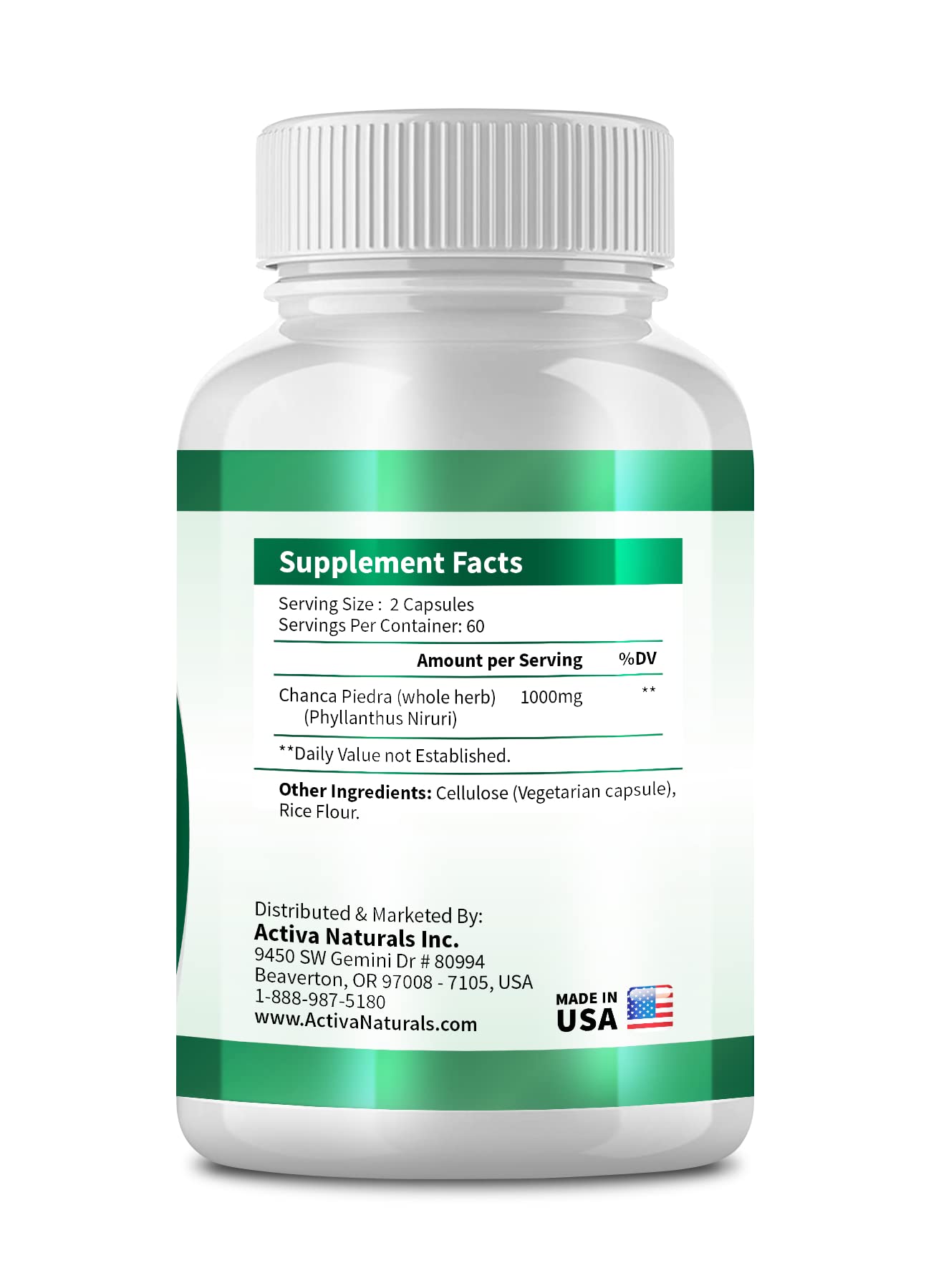 Foto 7 pulgar | Suplemento Chanca Piedra De Activa Naturals Con Phyllanthus Niruri - Venta Internacional.
