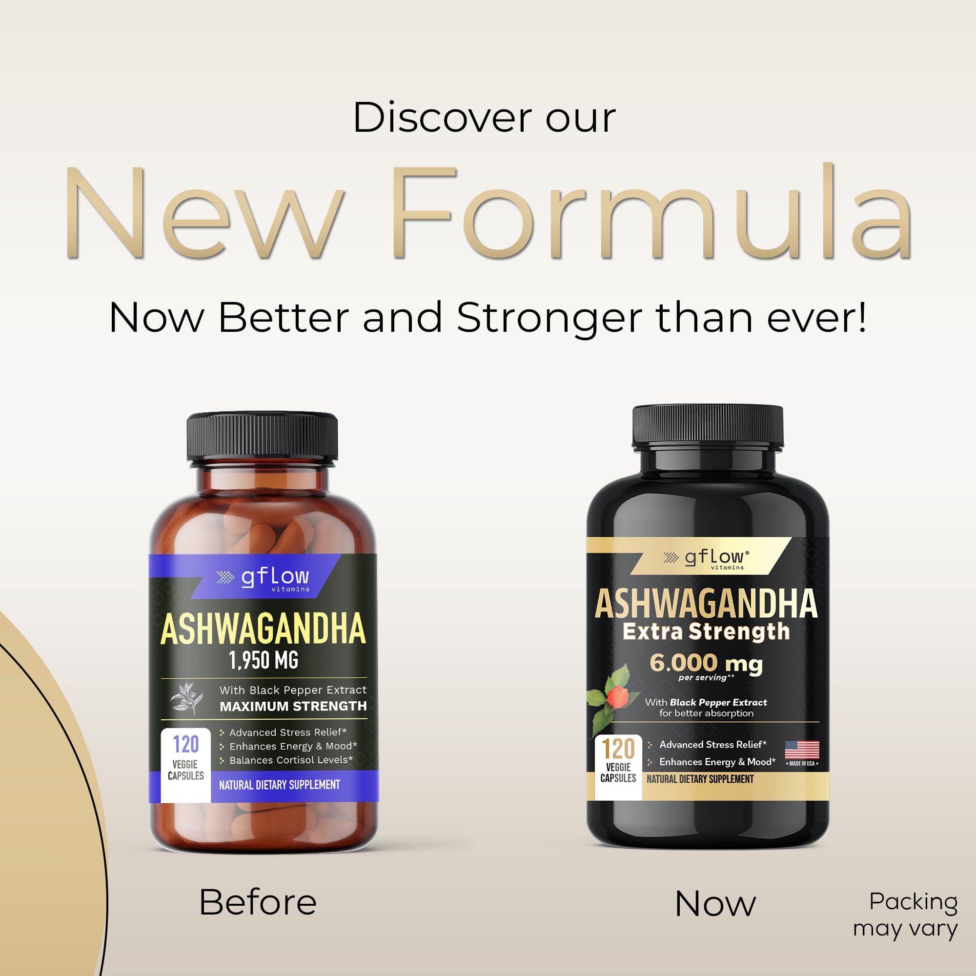 Foto 3 pulgar | Complementa El Flujo De Vitaminas Ashwagandha De 600 Mg Con Pimienta Negra - Venta Internacional.