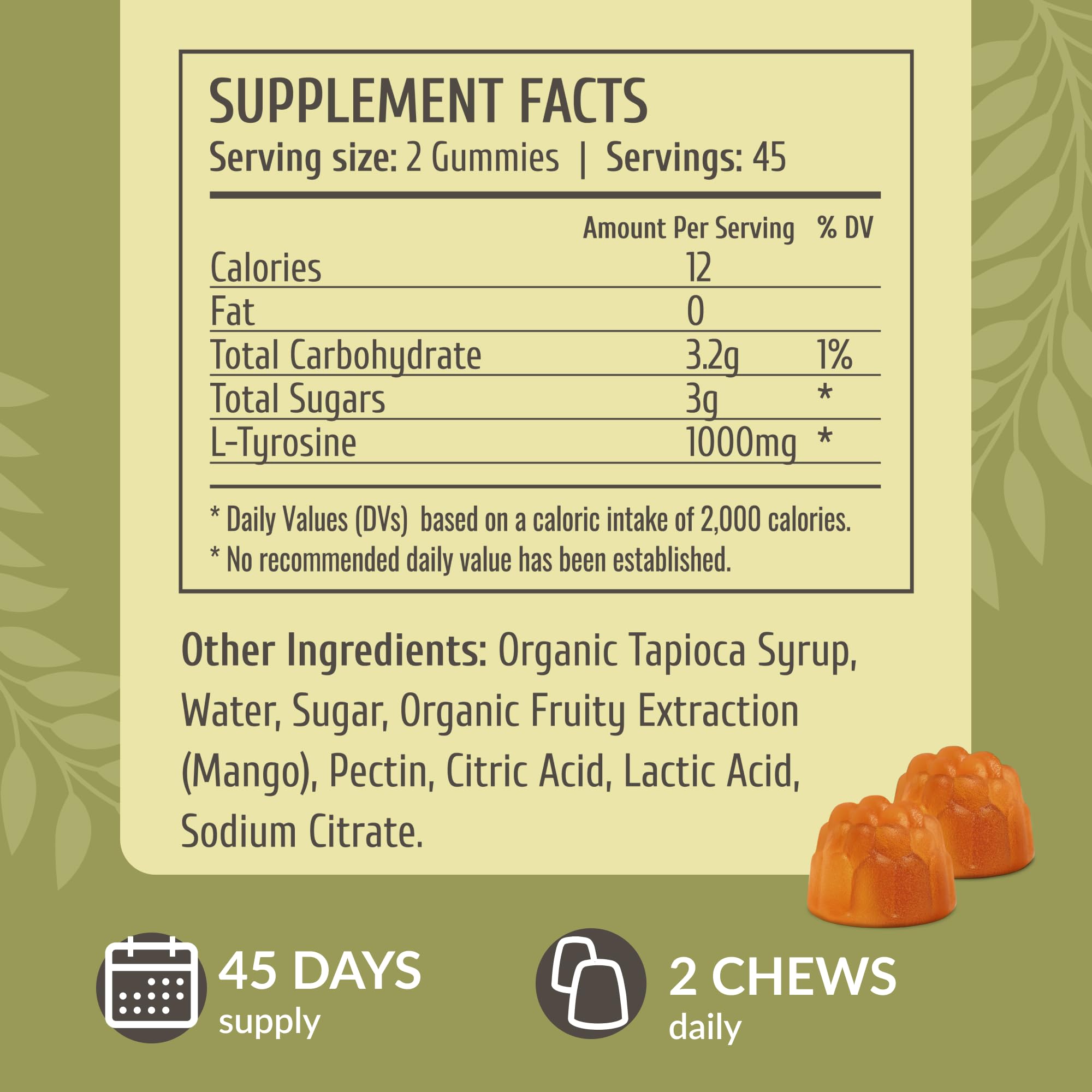 Foto 4 pulgar | Suplemento Herbamama L-tirosina Focus Gummies 1000 Mg 90% Vegano - Venta Internacional.