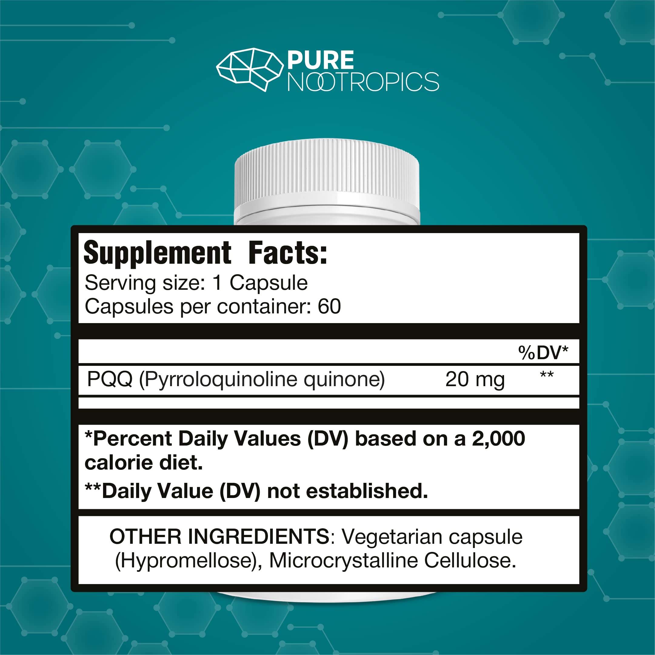 Foto 4 pulgar | Suplemento Pqq De Pure Nootropics (pirroloquinolina Quinona) 20 Mg - Venta Internacional.