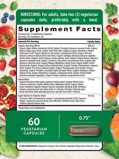Foto 2 | Suplemento Nature's Truth Super Fruits & Veggies 60 Cápsulas - Venta Internacional.
