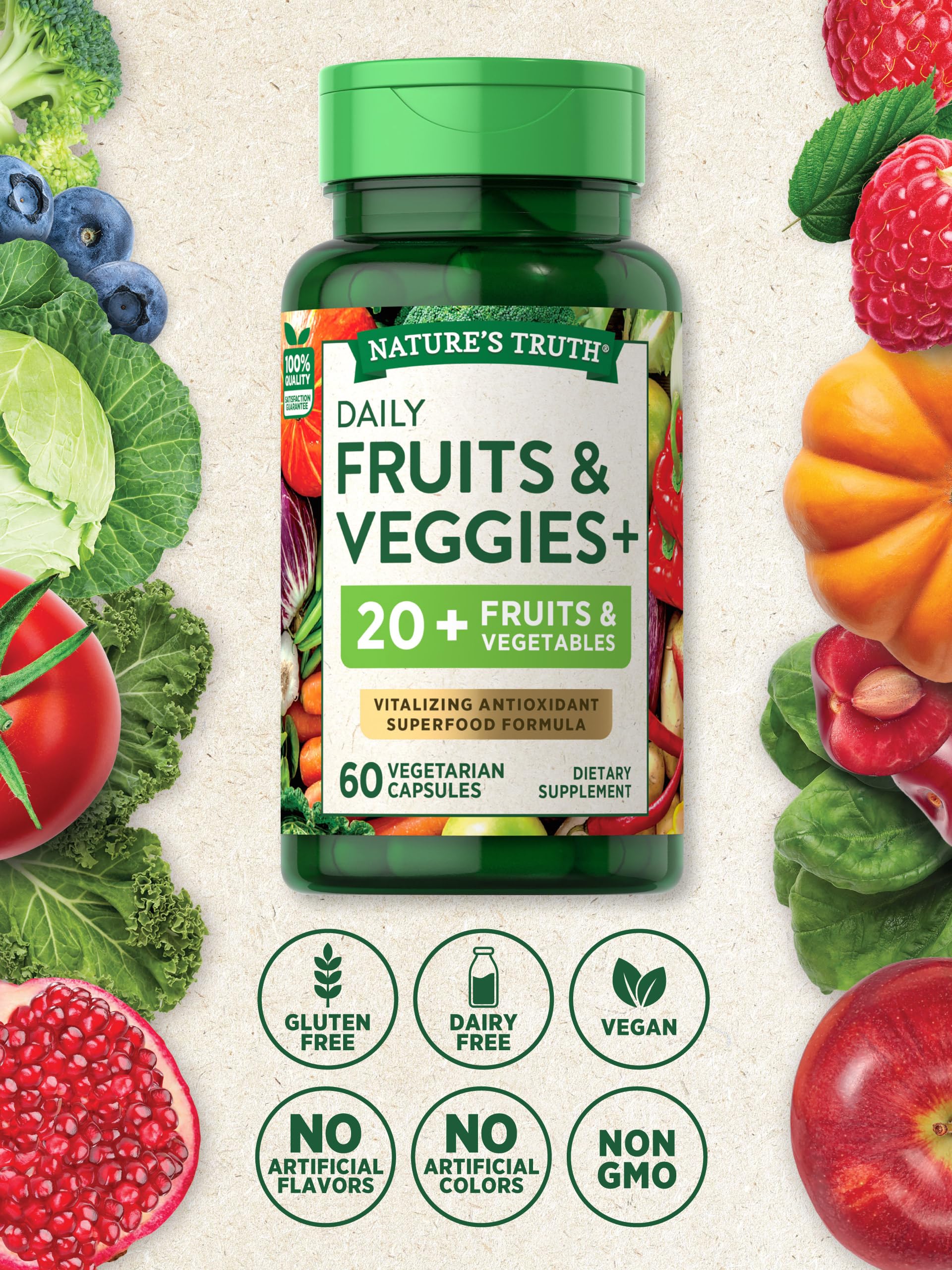 Foto 4 pulgar | Suplemento Nature's Truth Super Fruits & Veggies 60 Cápsulas - Venta Internacional.